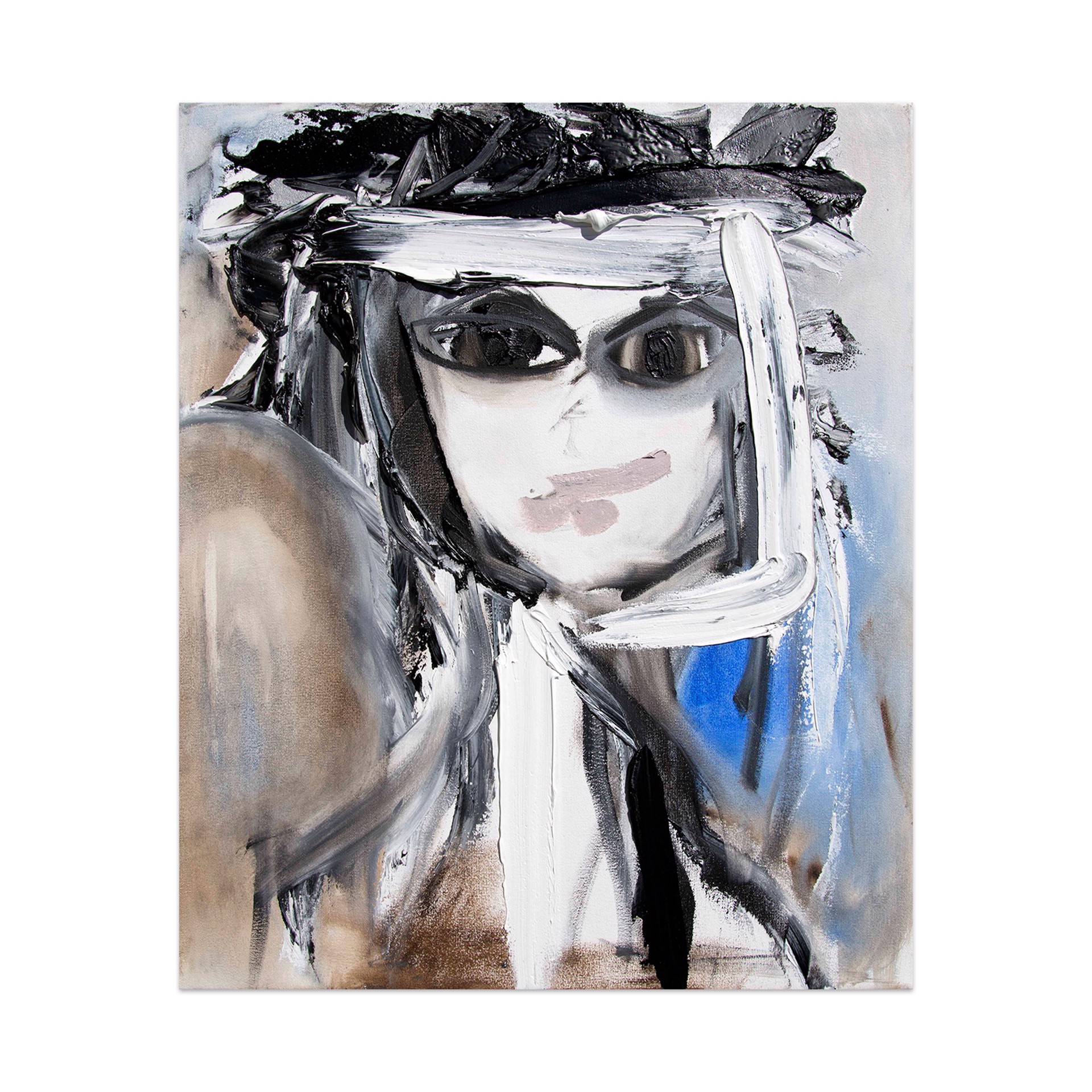 Self-Portrait Blue Monday by Lea Fisher
