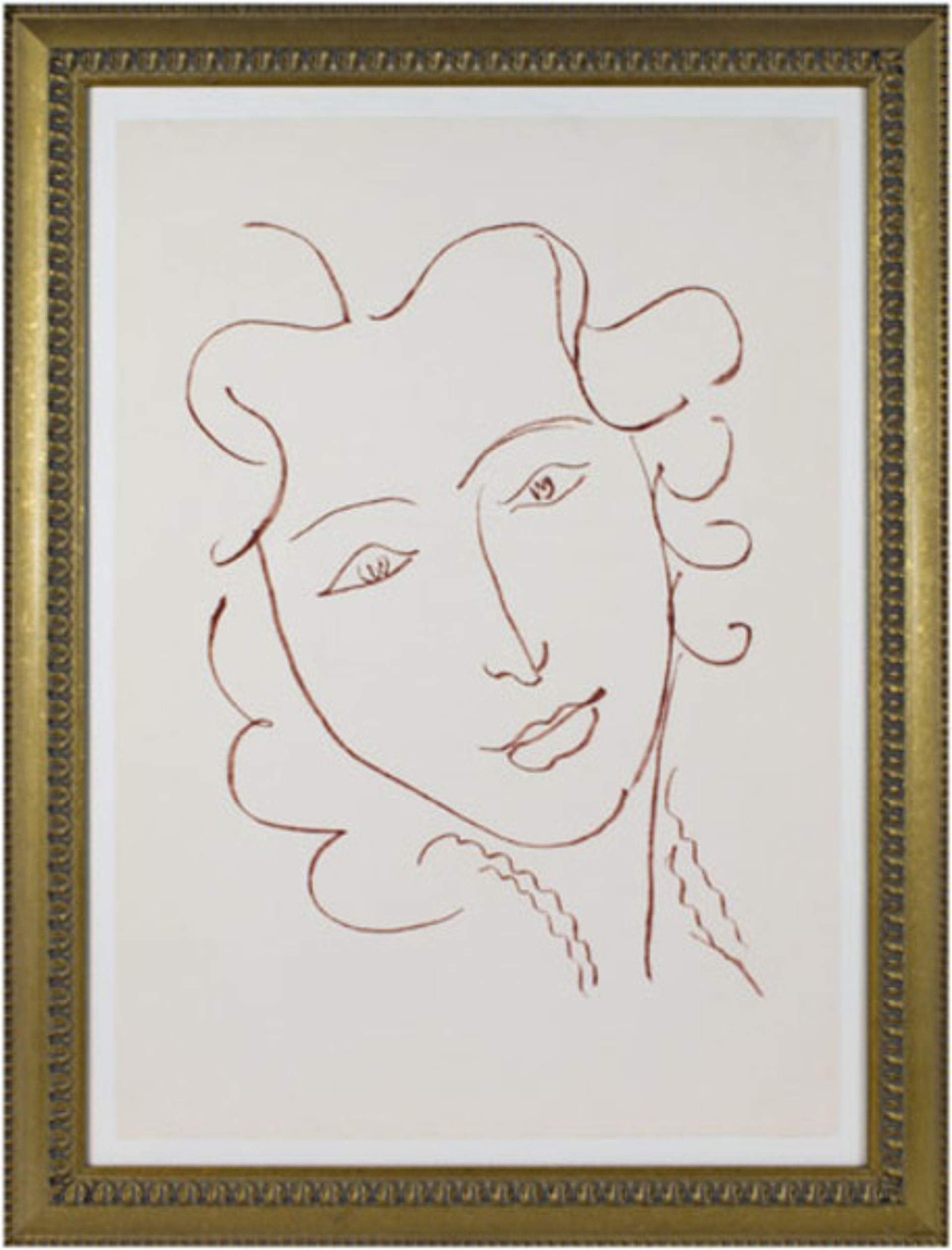 Head of Woman - Relaxed (from Florilege des Amours de Ronsard Portfolio) by Henri Matisse
