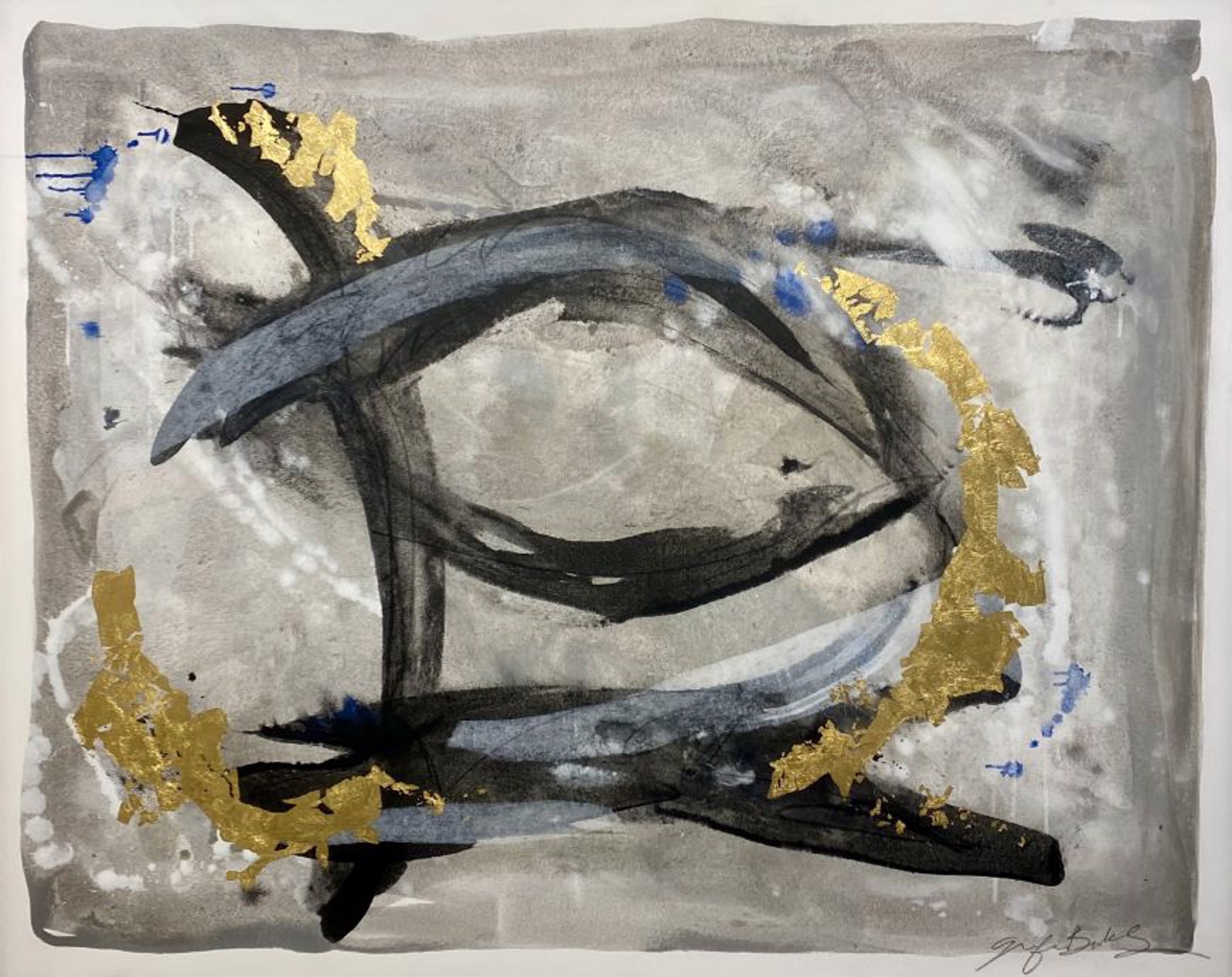 Black & Gold Abstract by Ginifer Brinkley