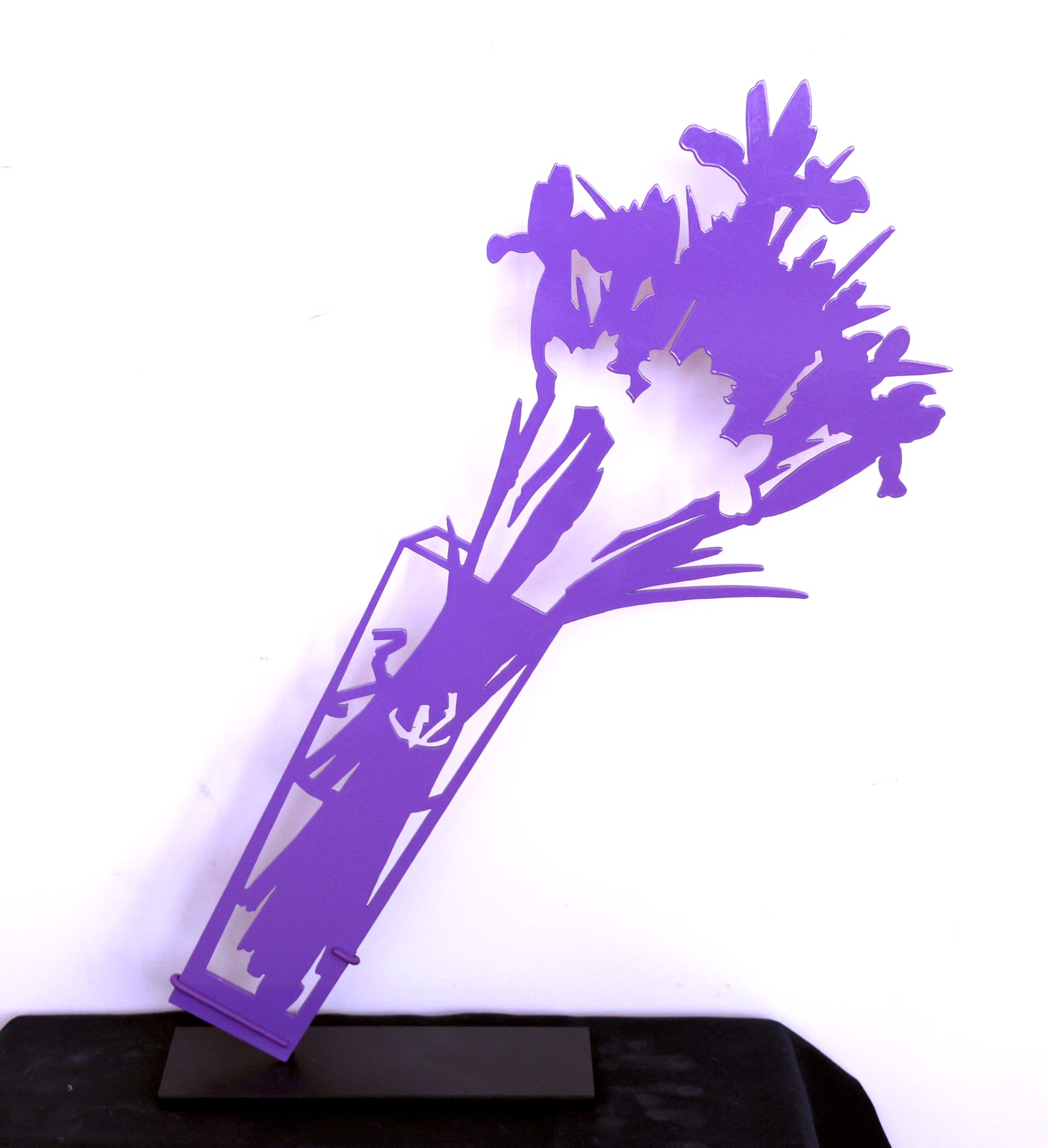 Tipping Iris in purple (sculpture) by Gary Bukovnik