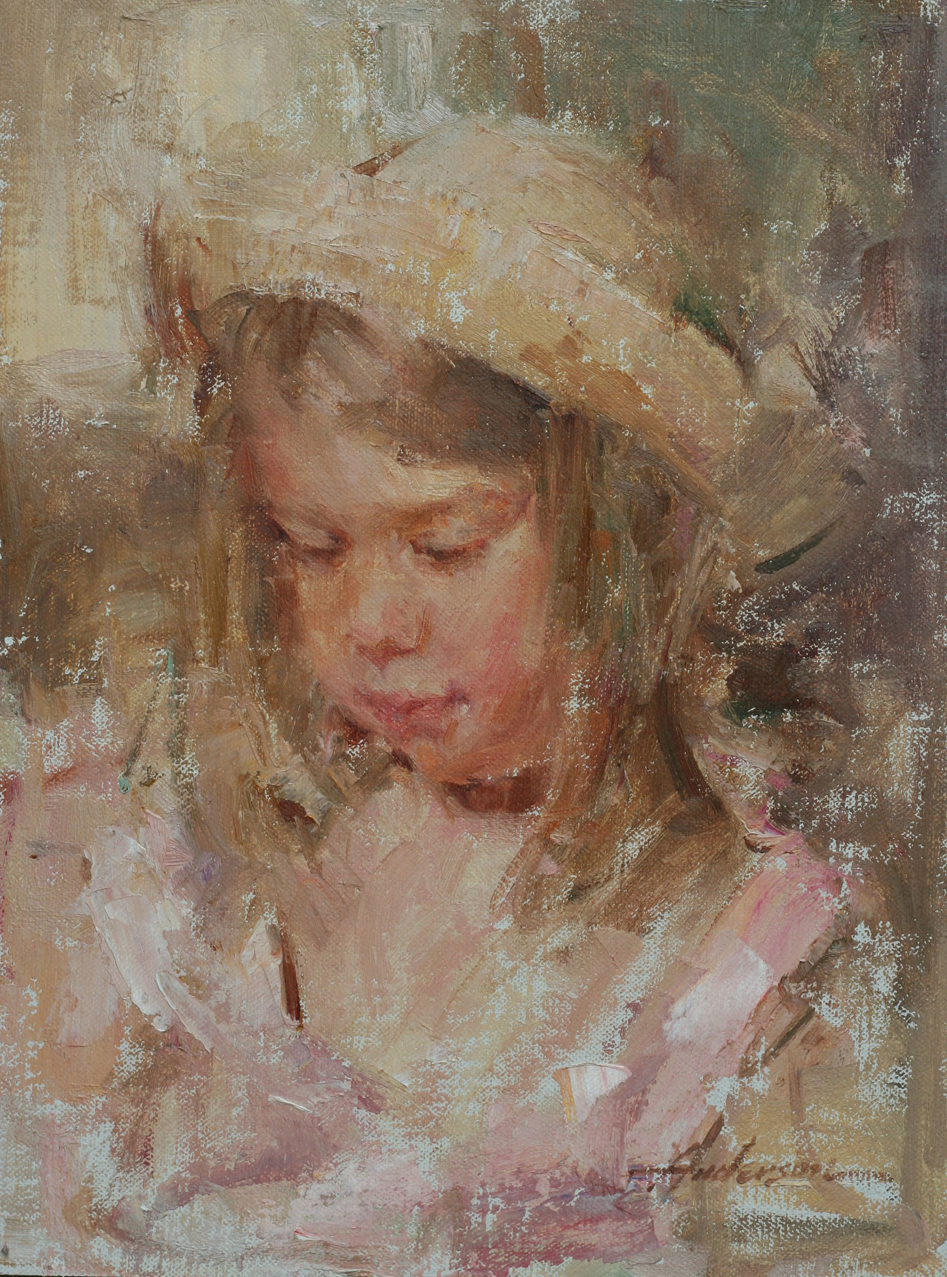 Girl in Straw Hat by Carolyn Anderson
