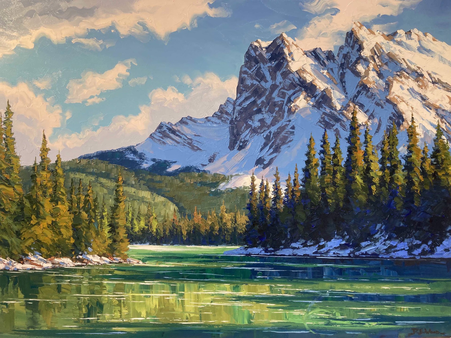 Mount Burgess & Emerald Lake by Robert E Wood | Mountain Galleries