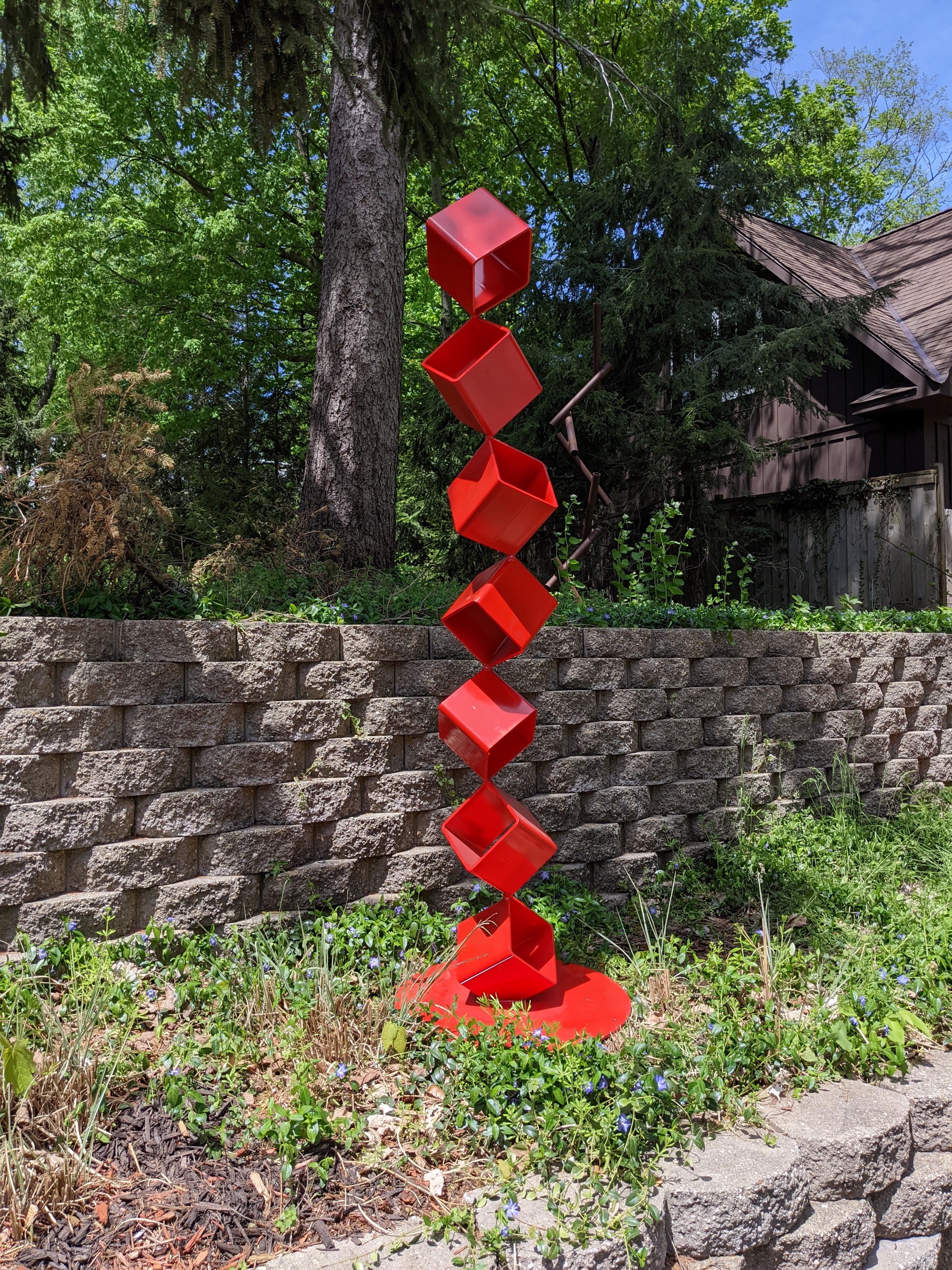 Red Cubes 7 by Joseph Lamontagne