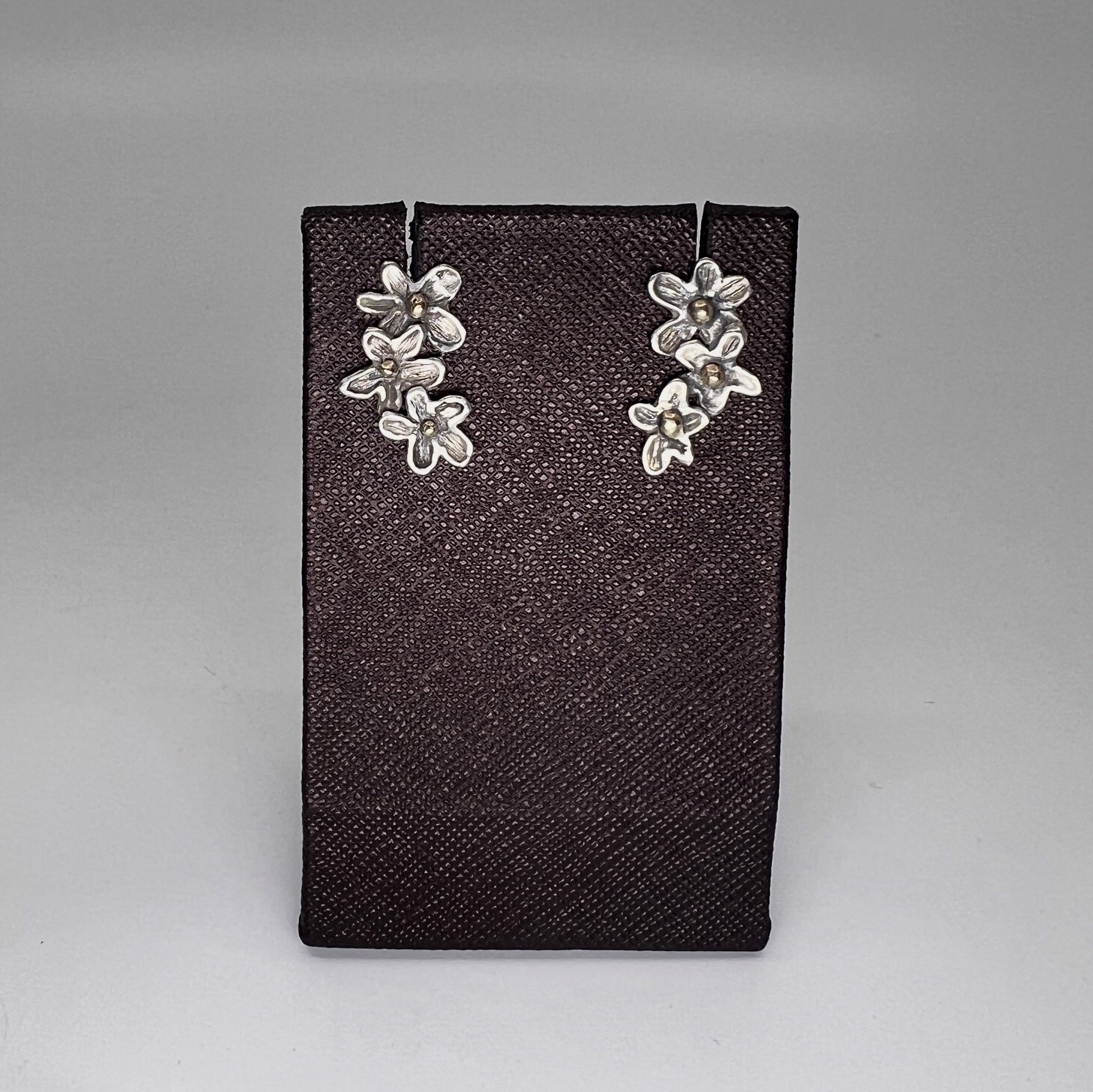Crescent Flower Post Earrings by Beth Benowich