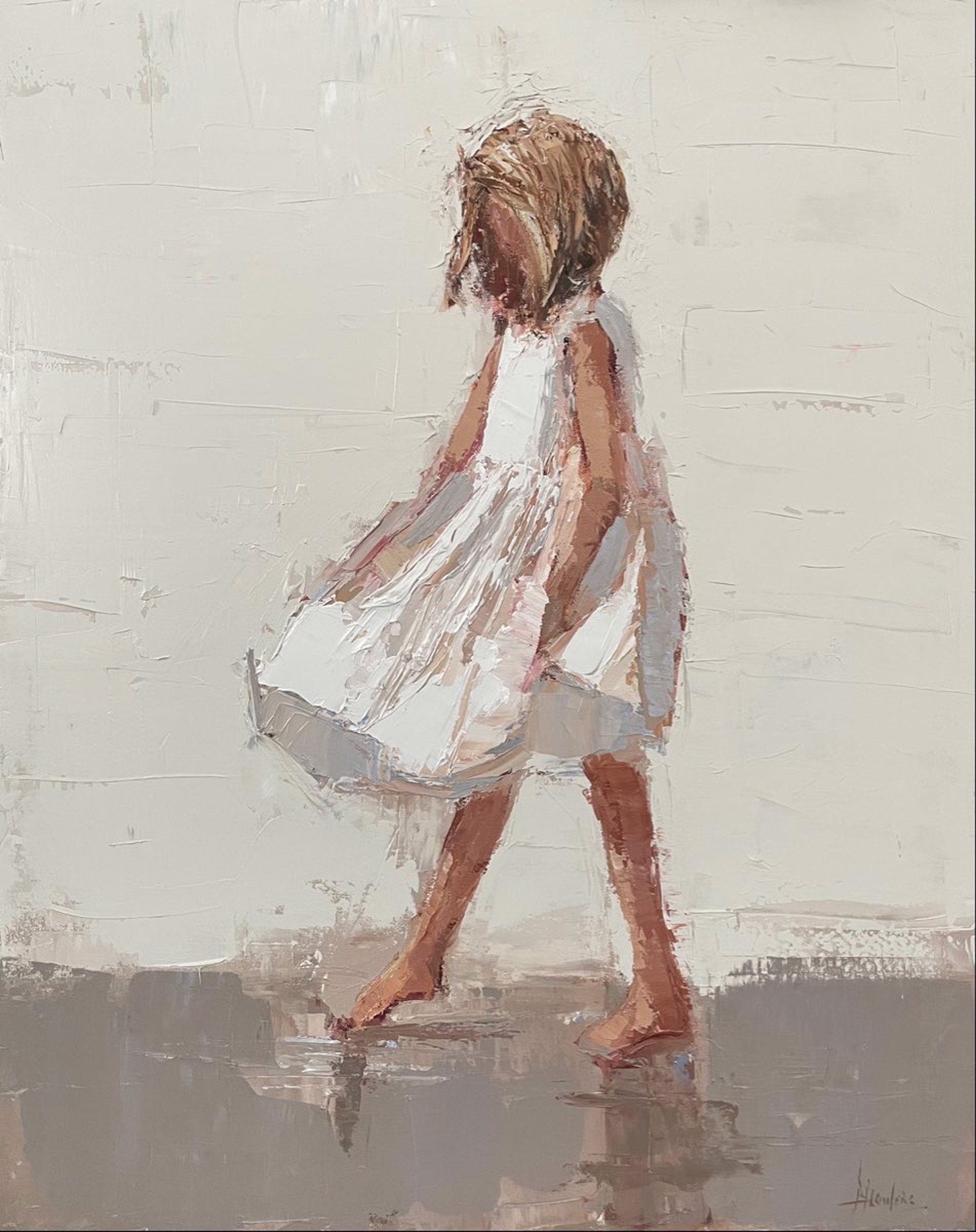 White Dress, Windy Day by Barbara Flowers