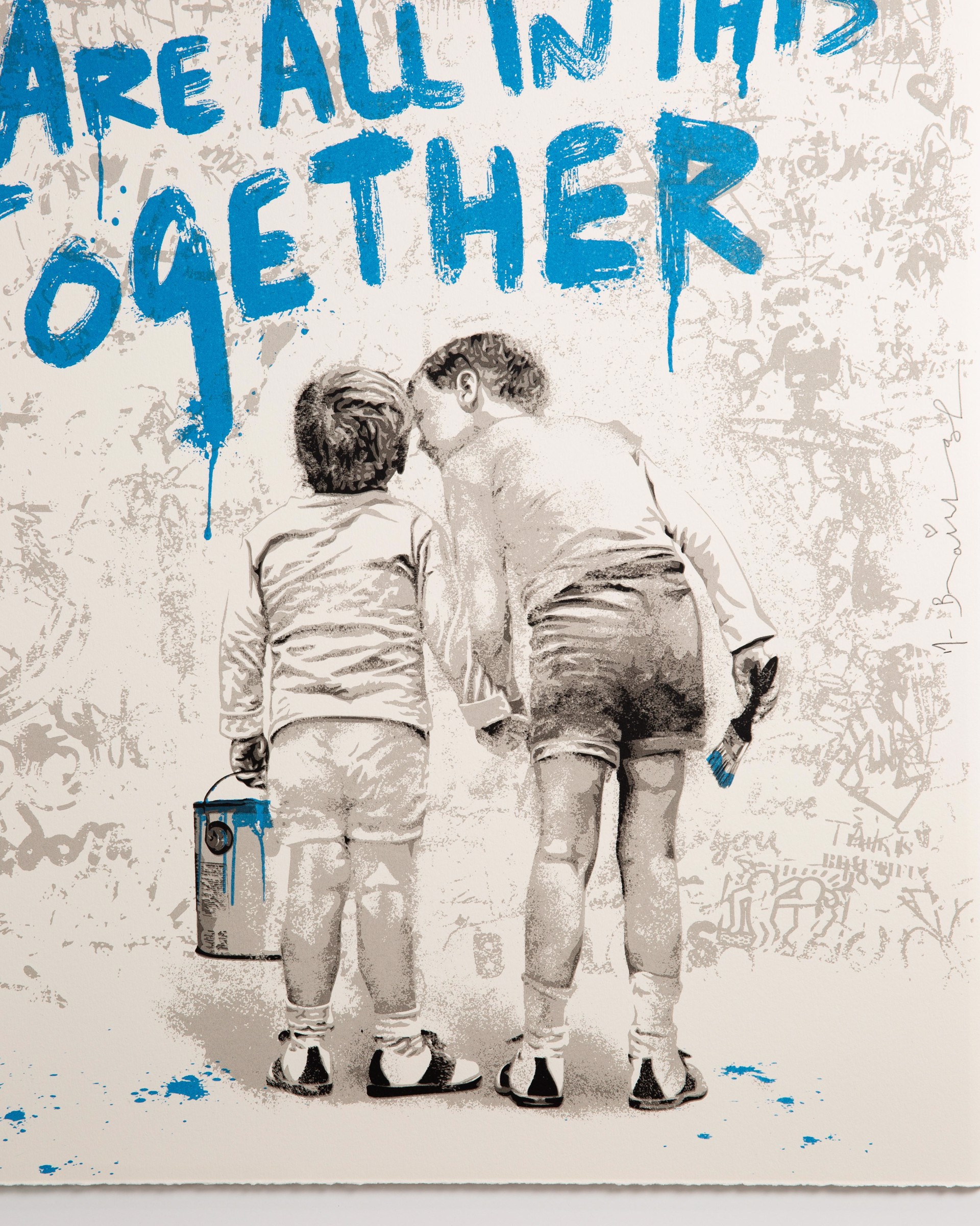 We are all in this together (blue) by Mr.Brainwash