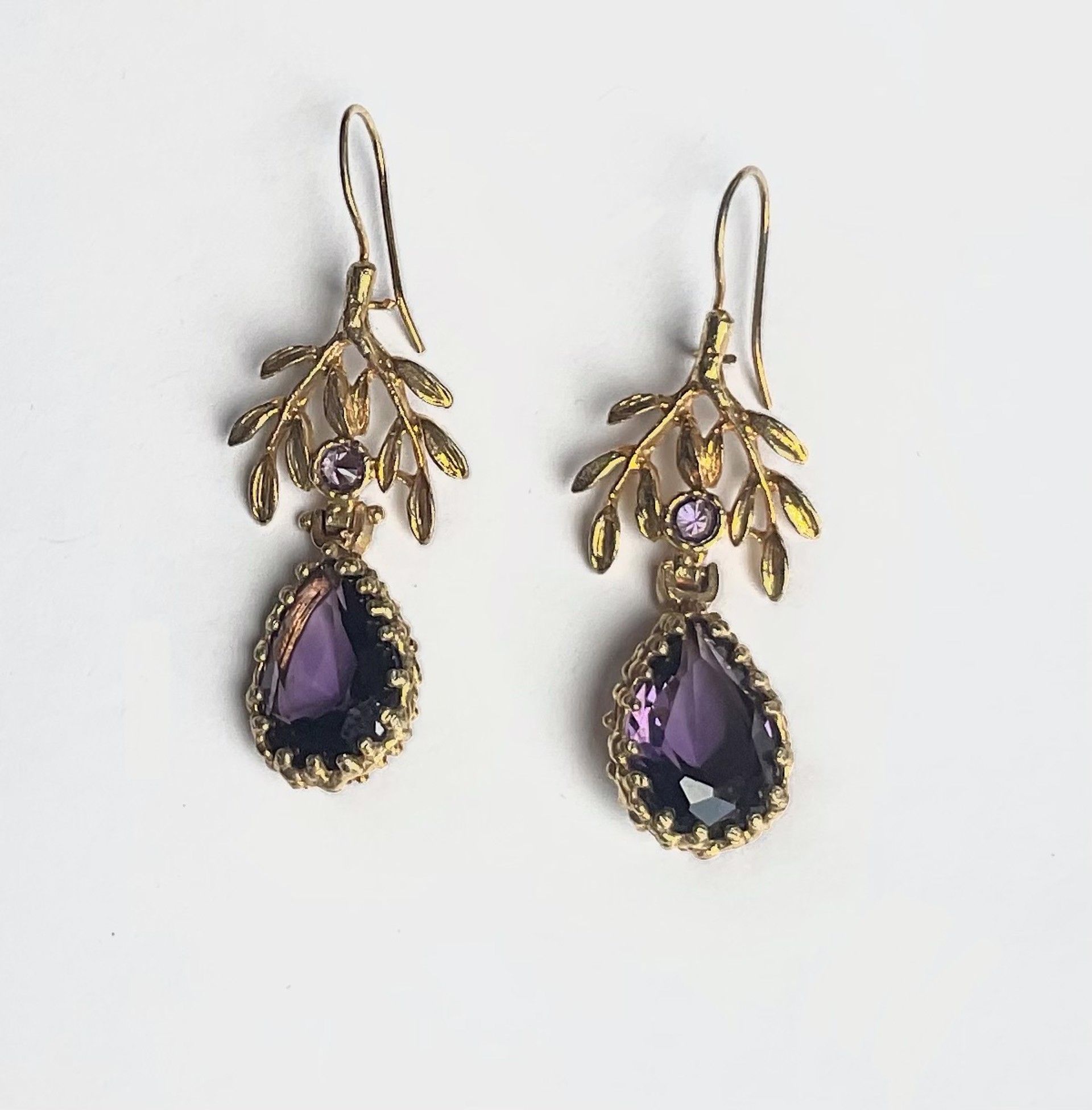 Purple Leaf Earrings by Lannie Cunningham Jewelry
