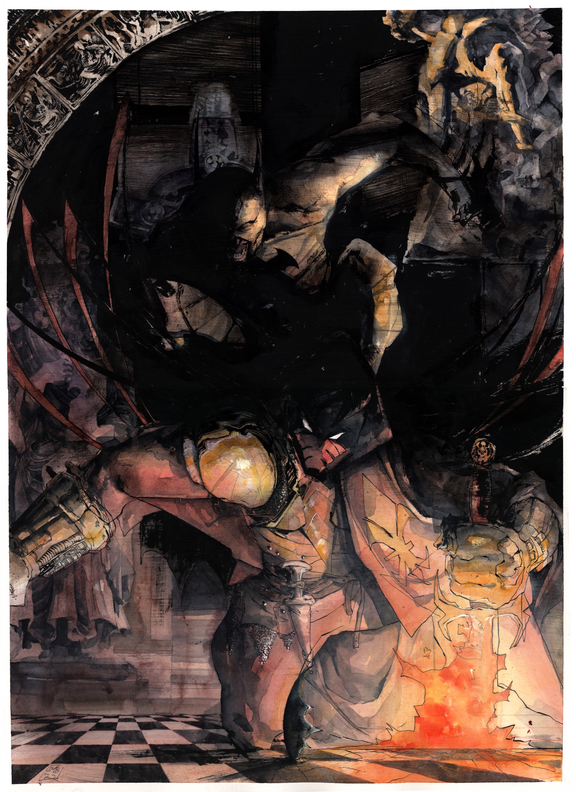 Azrael vs. Batman by Jonathan Marks Barravecchia