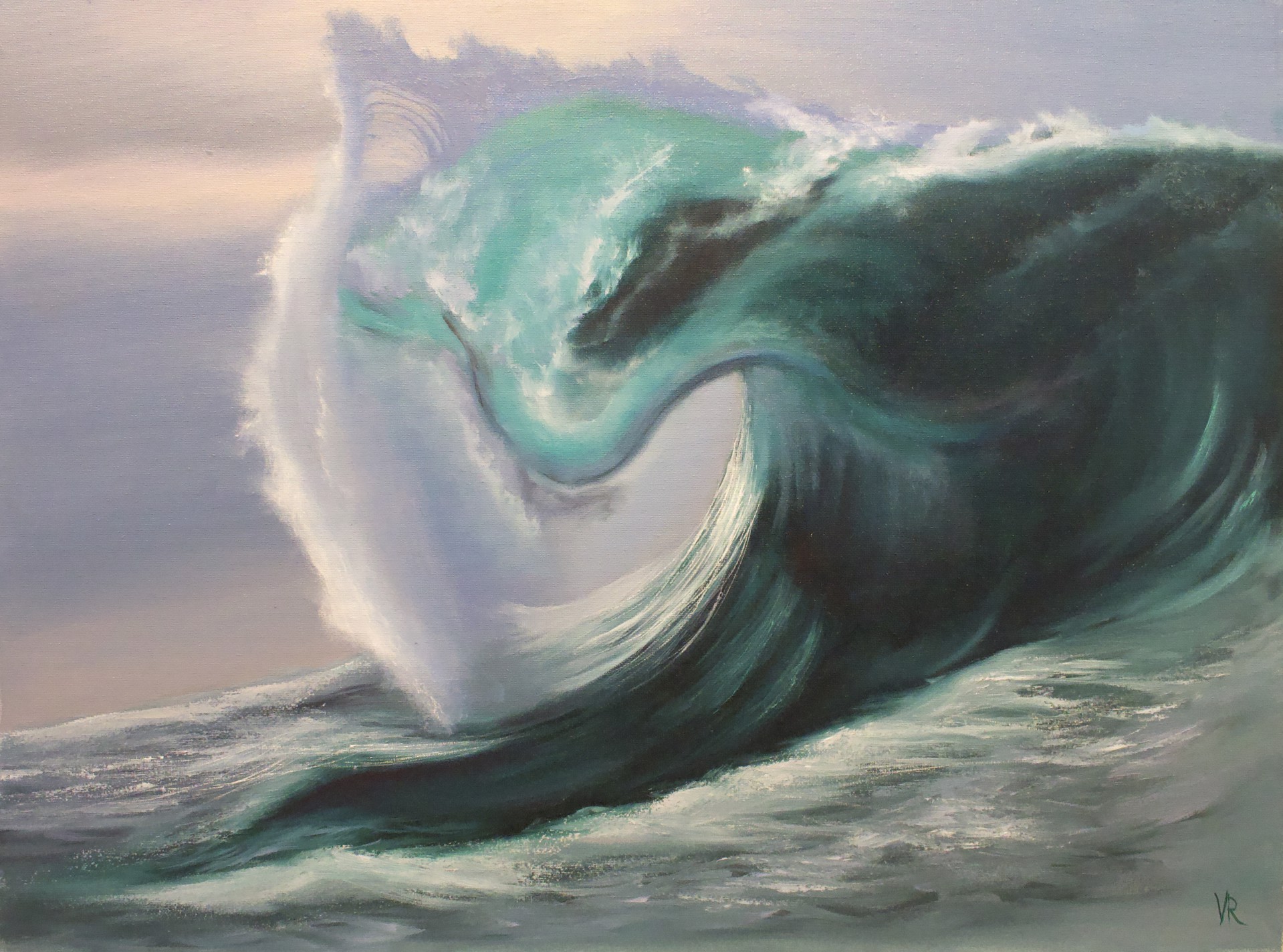 Storm by Ocean by Valentyna Rybkina