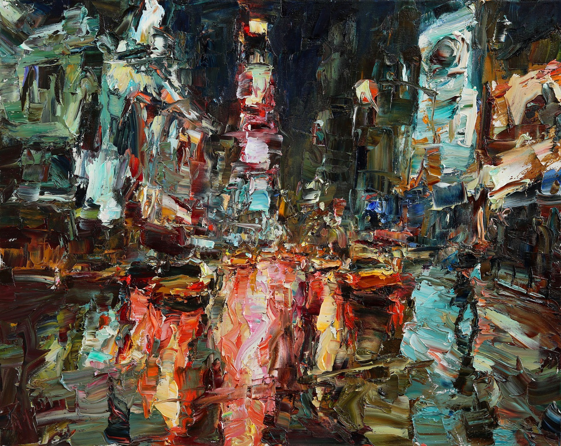 Night Time Square (SOLD) by LYUDMILA AGRICH
