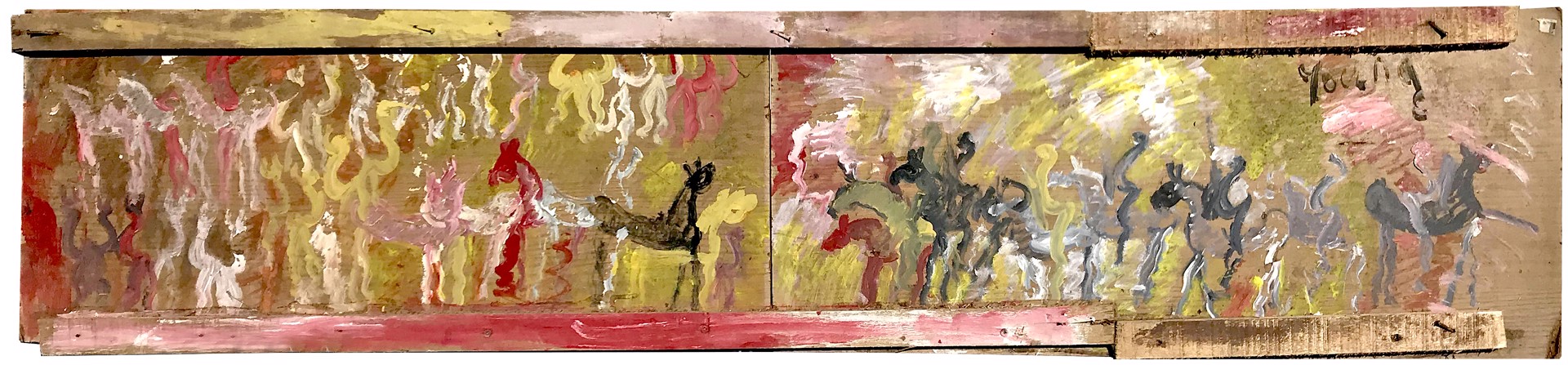 Untitled (Figures, Horses and Warriors) by Purvis Young