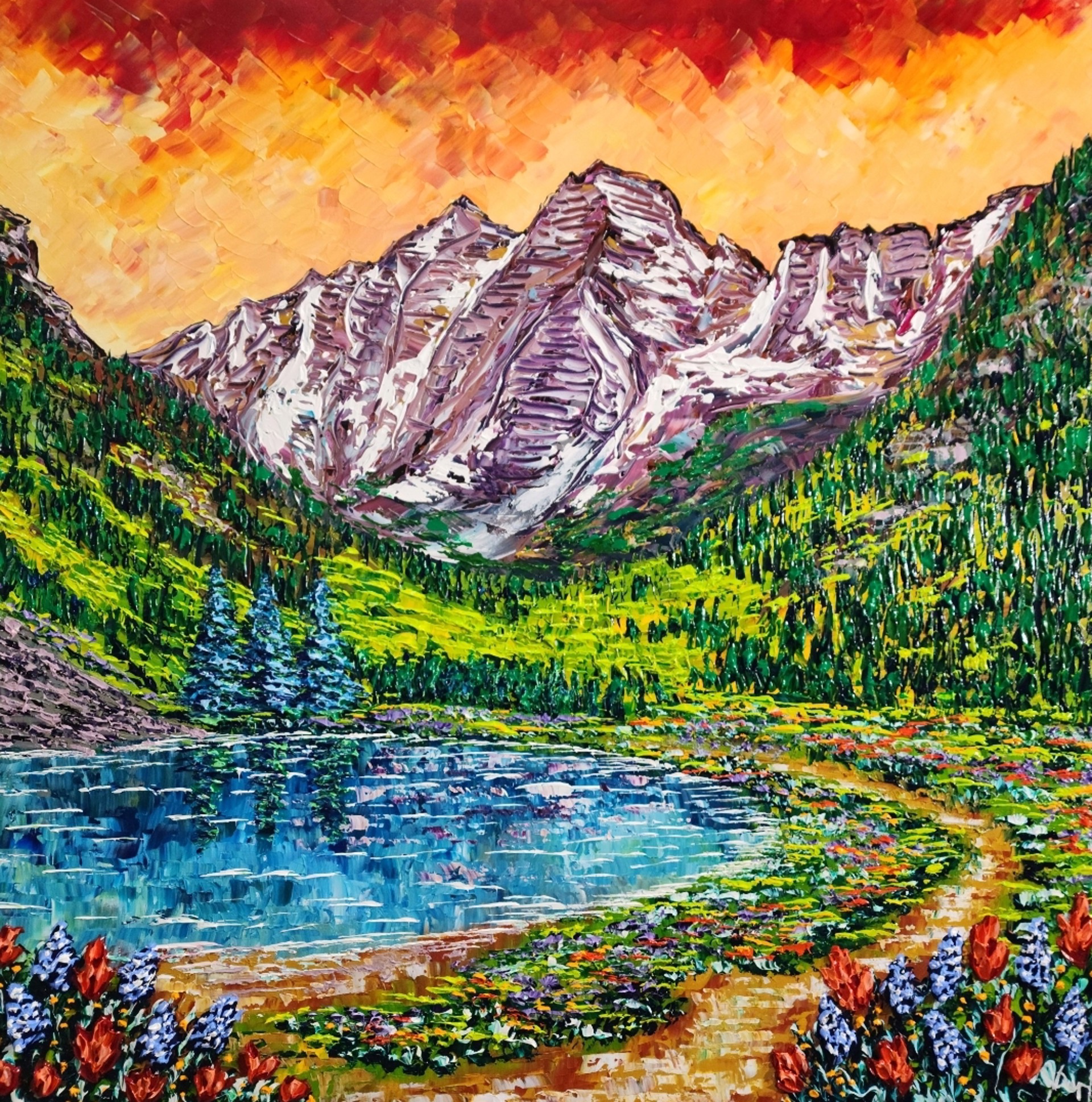 Sunset on the Colorful Summit by Isabelle Dupuy