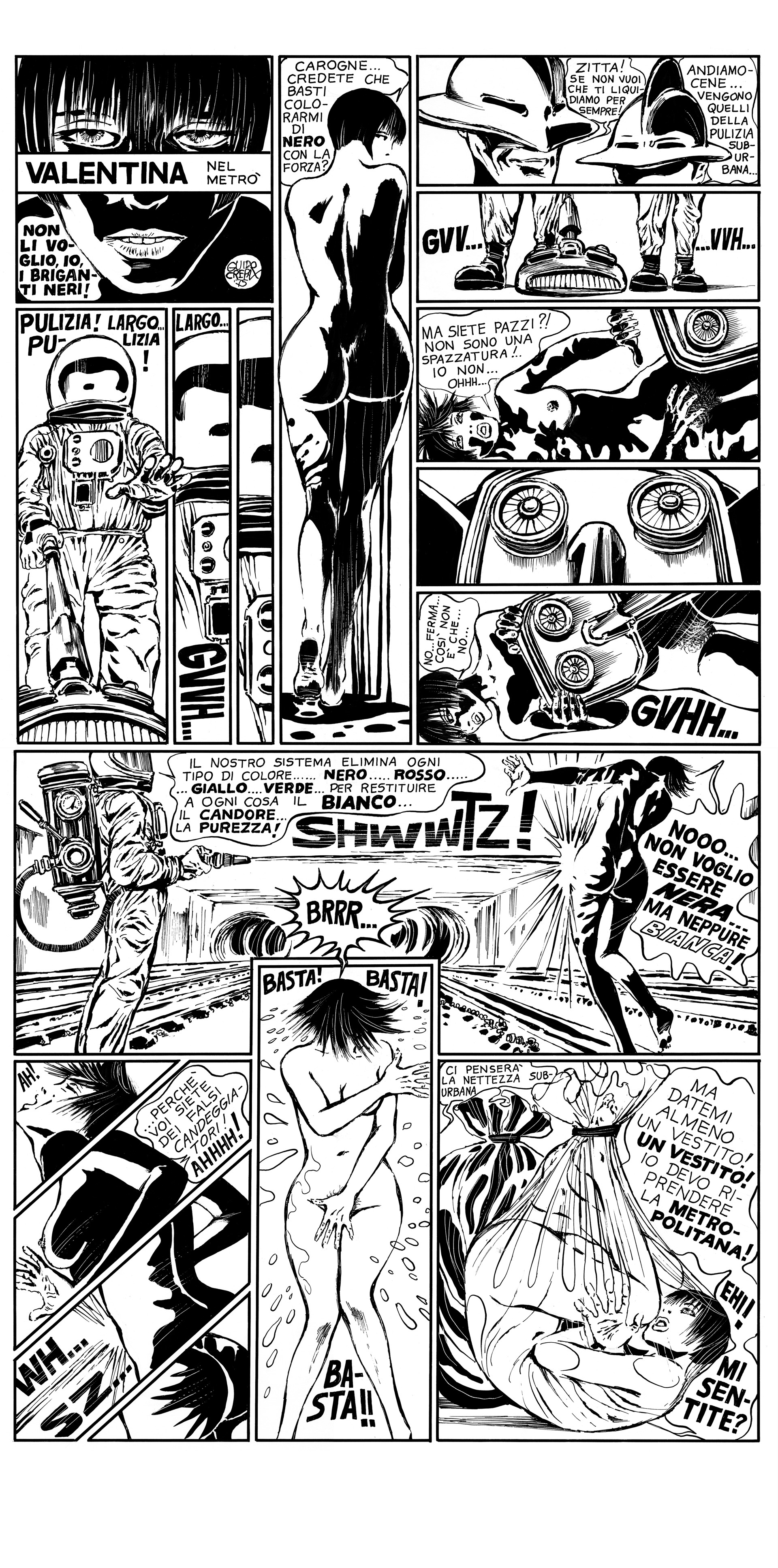Valentina nel Metrò - Diptych by Guido Crepax