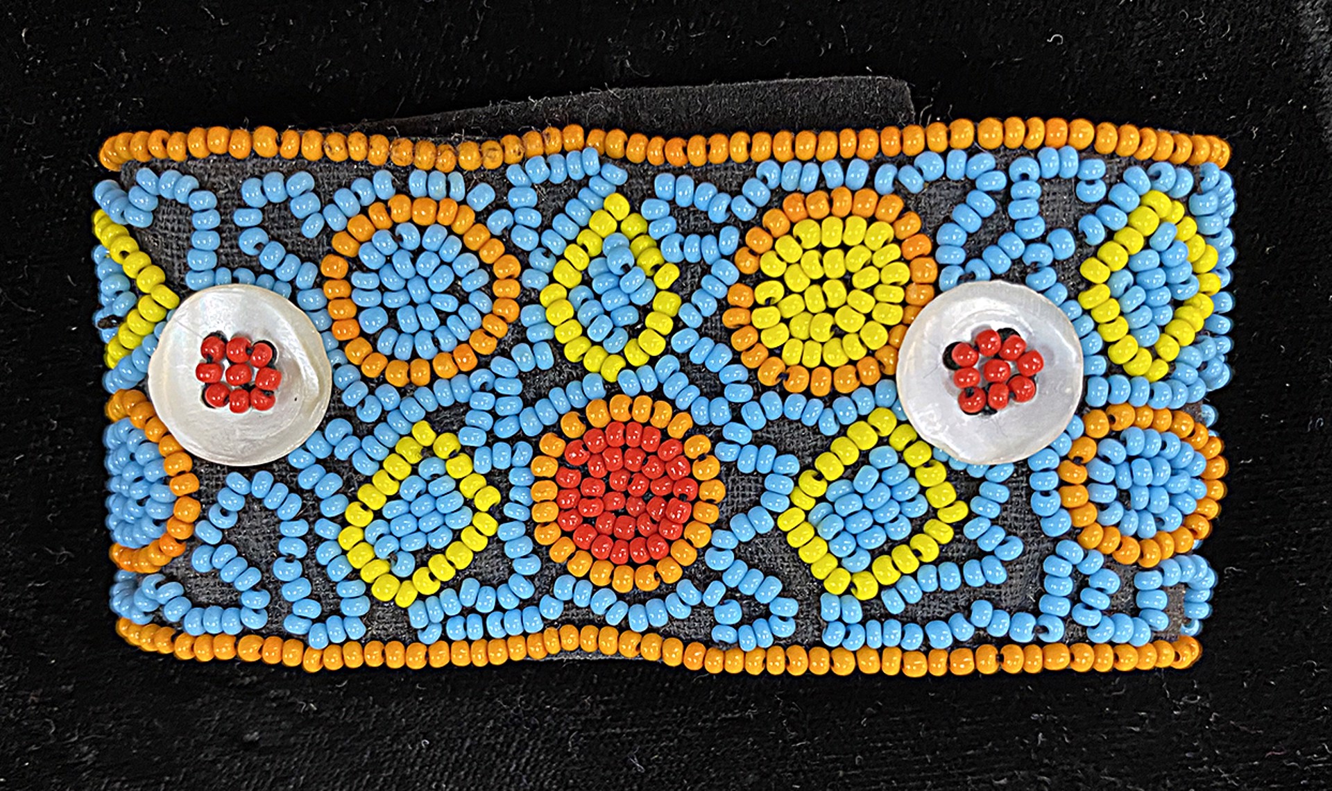 Colorful Beadwork on fabric w/velcro closing by vintage Southwest Collection KB