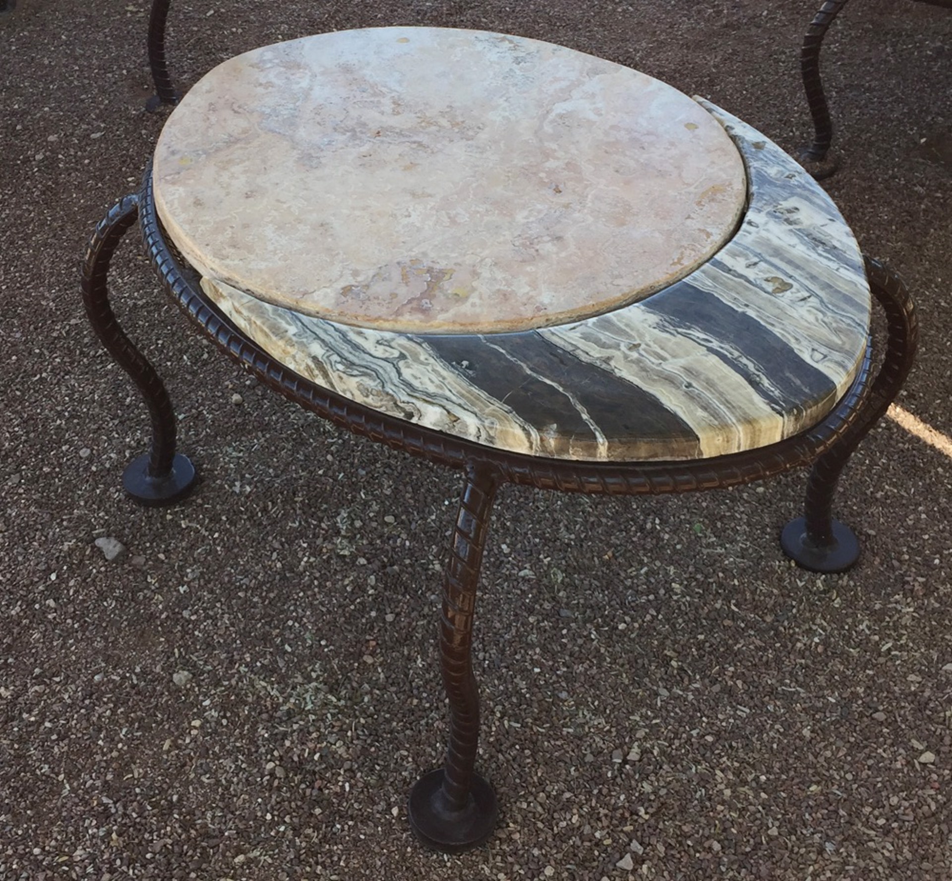 Rock Furniture - Eclipse Coffee Table - Arizona Onyx - New Mexico Travertine by Gerald Dumont