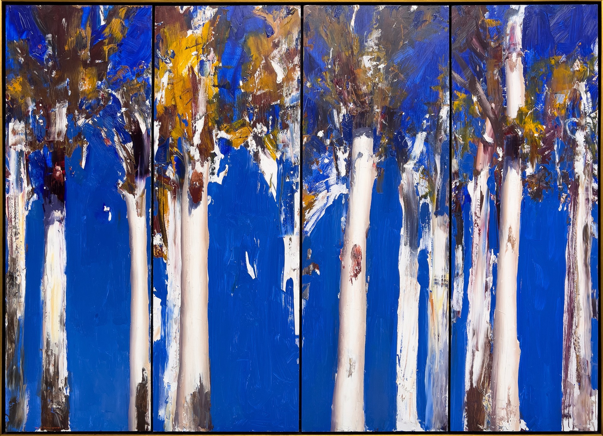Scribbly Gums, Blue & Gold by Ken Knight