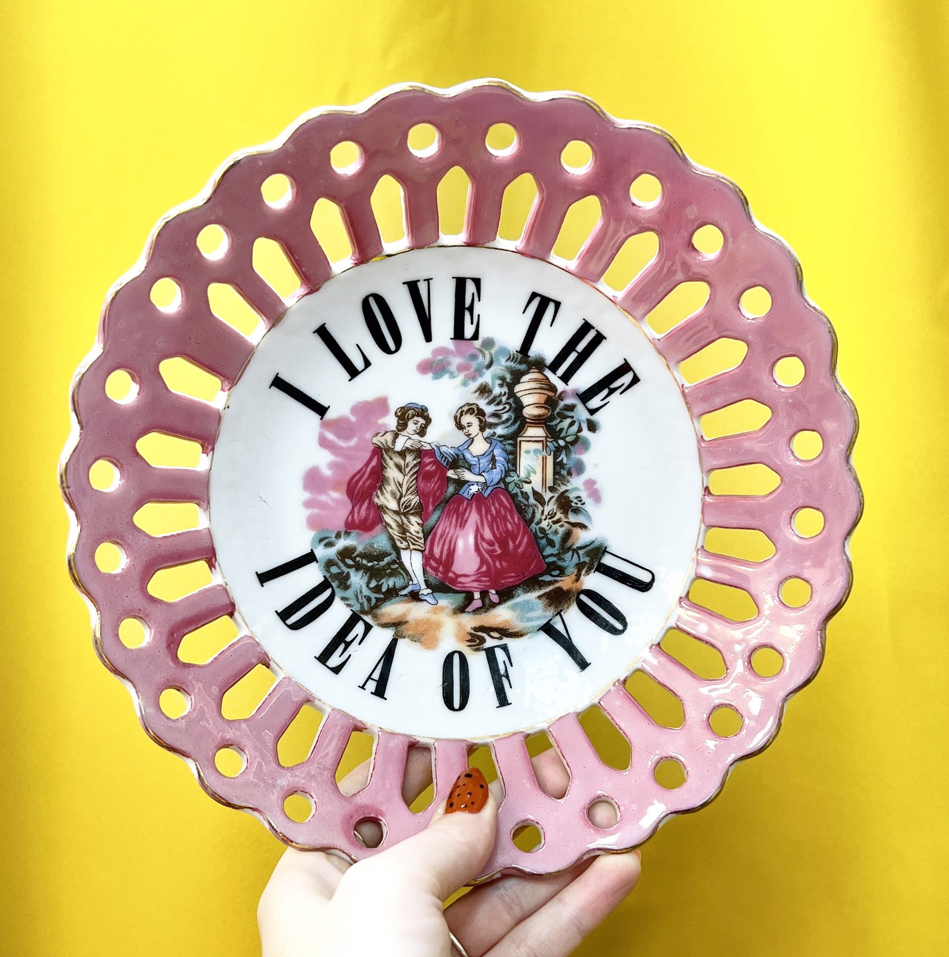 I love the idea of you (small dinner plate) by Marie-Claude Marquis