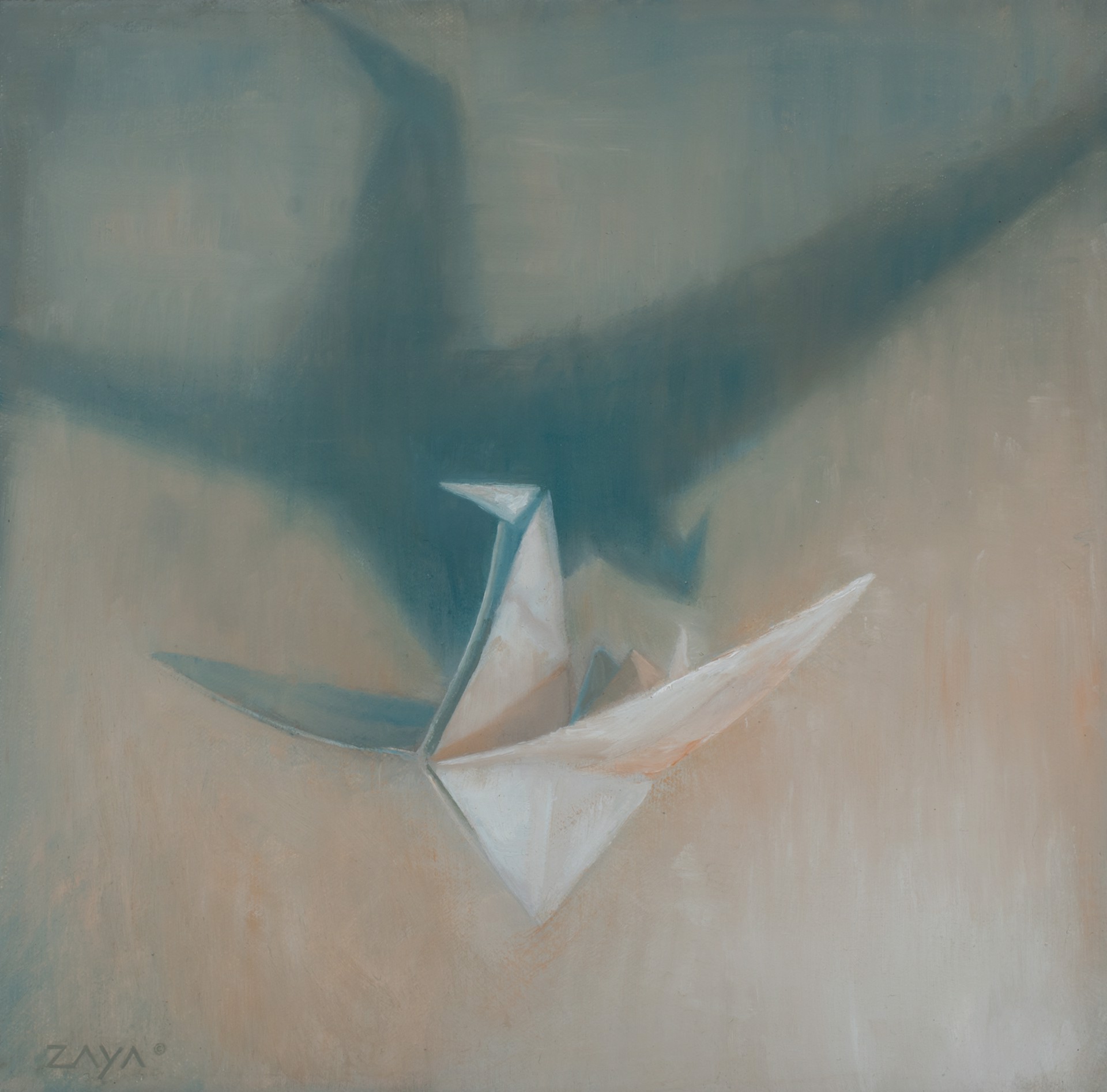 Paper Crane in Flight by Isaiah Ratterman