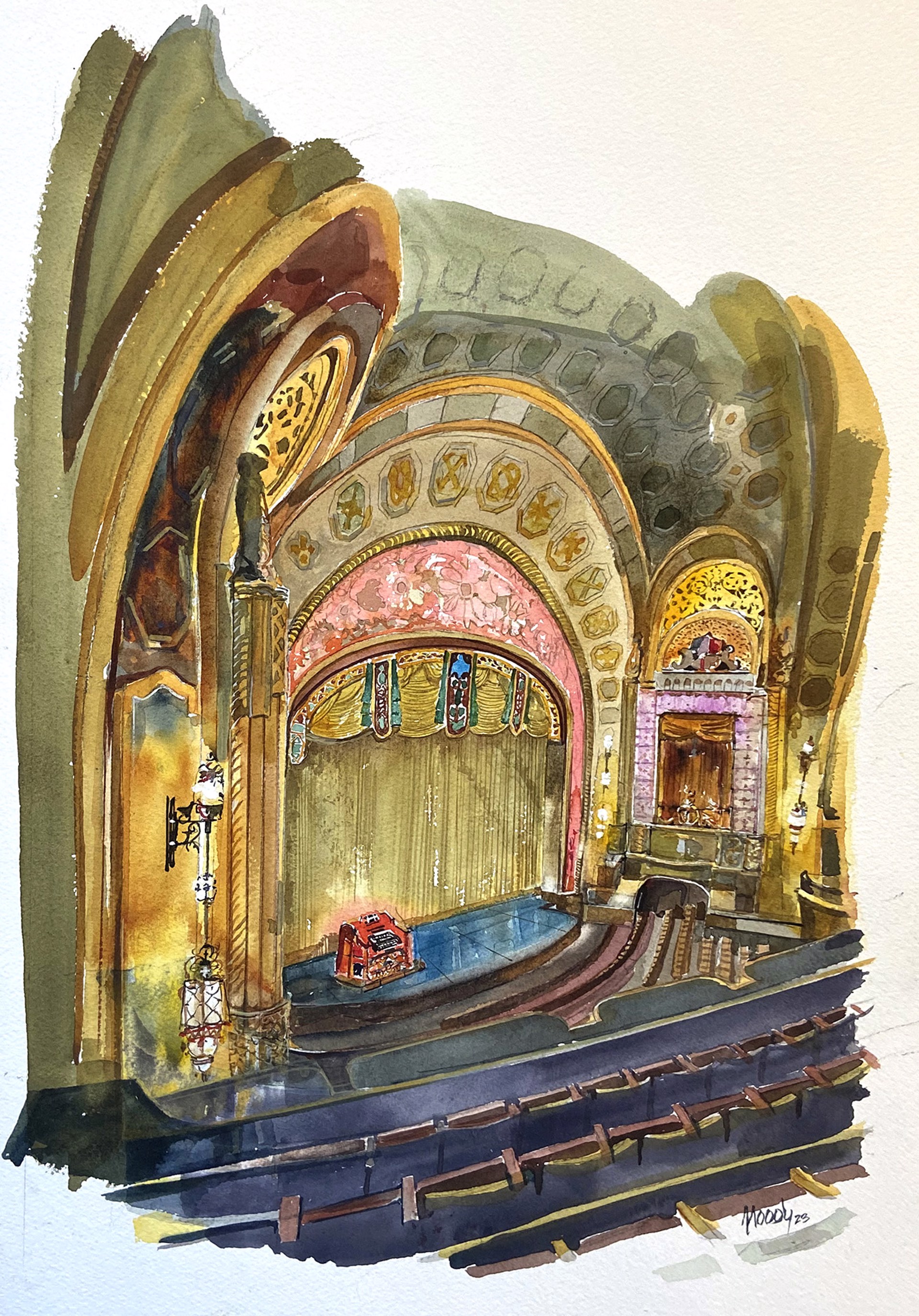 Stage with Wurlitzer by Bob Moody
