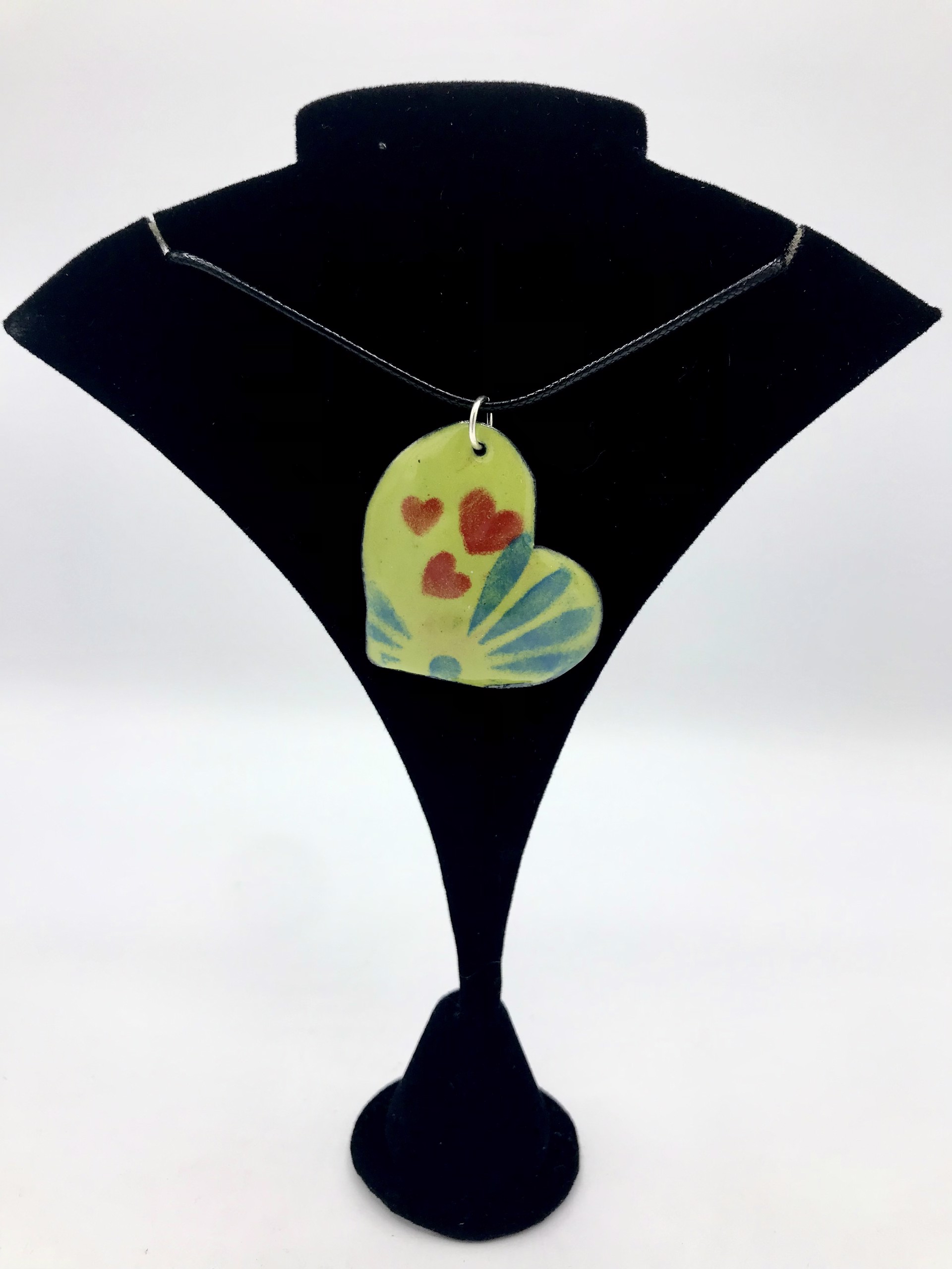 Small Lime Green Heart Necklace by Cathy Talbot