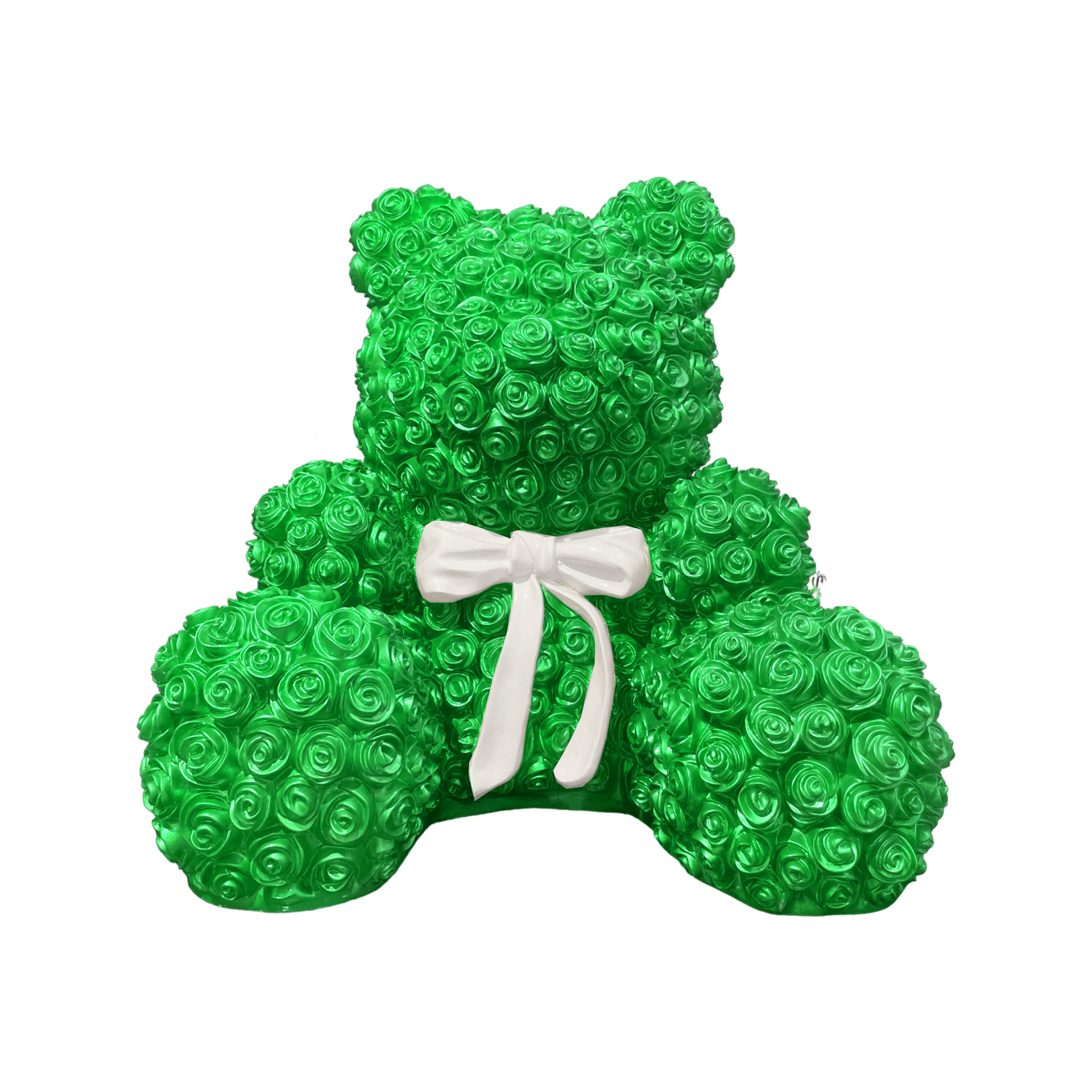 Candy Green Flower Bear by Flower Bears Sculptures by Elena Bulatova
