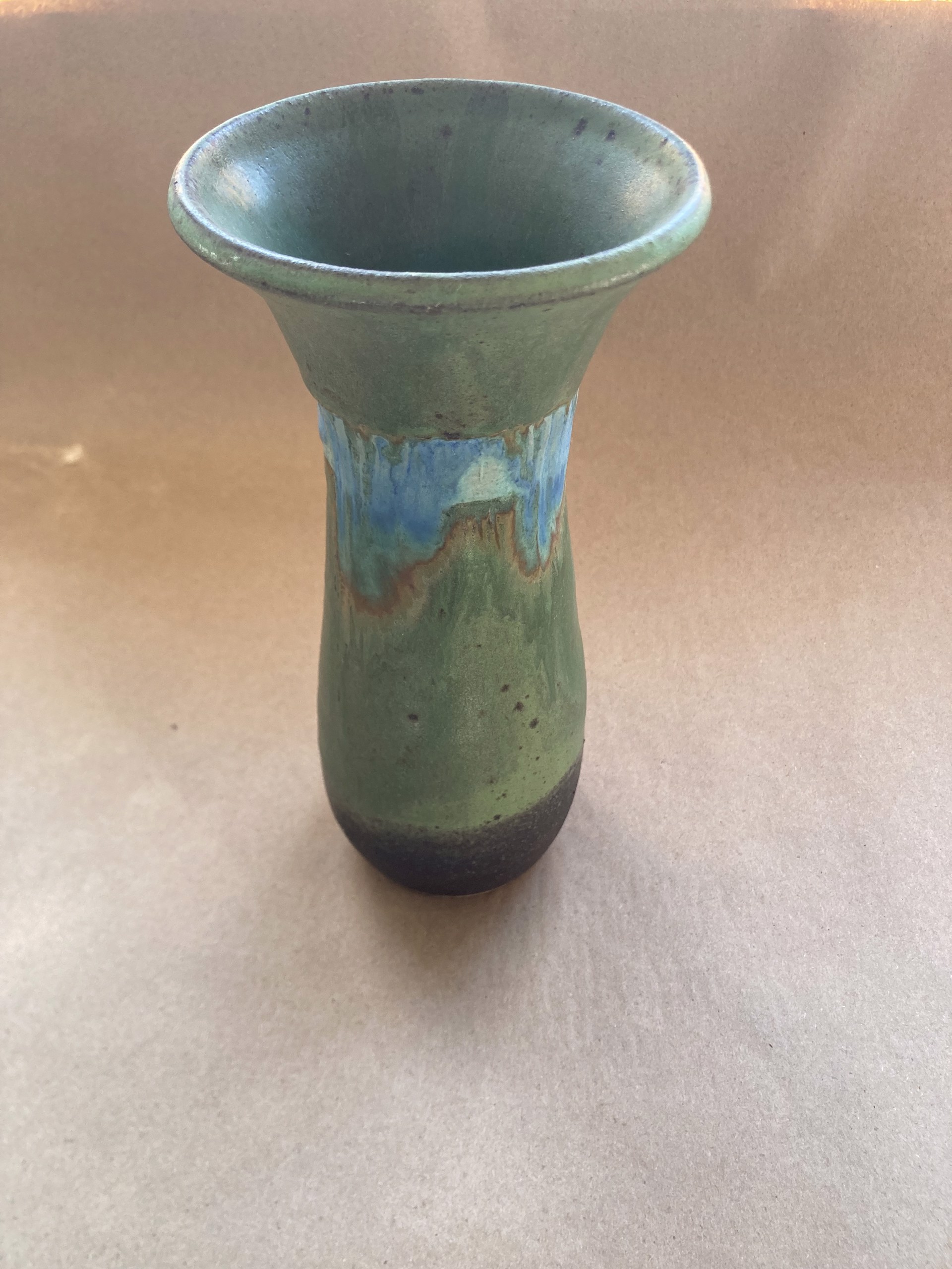 Tall Green Vase #37 by Sharon Scrattish