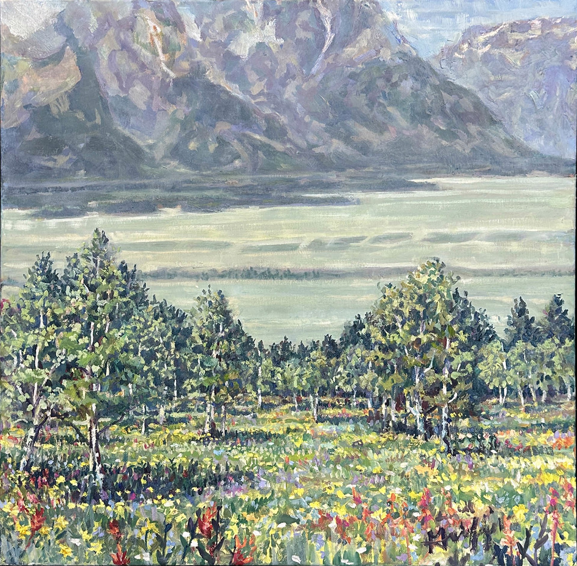 Original Oil Painting By Patricia Griffin Featuring The View From On Top Of Shadow Mountain In Summer