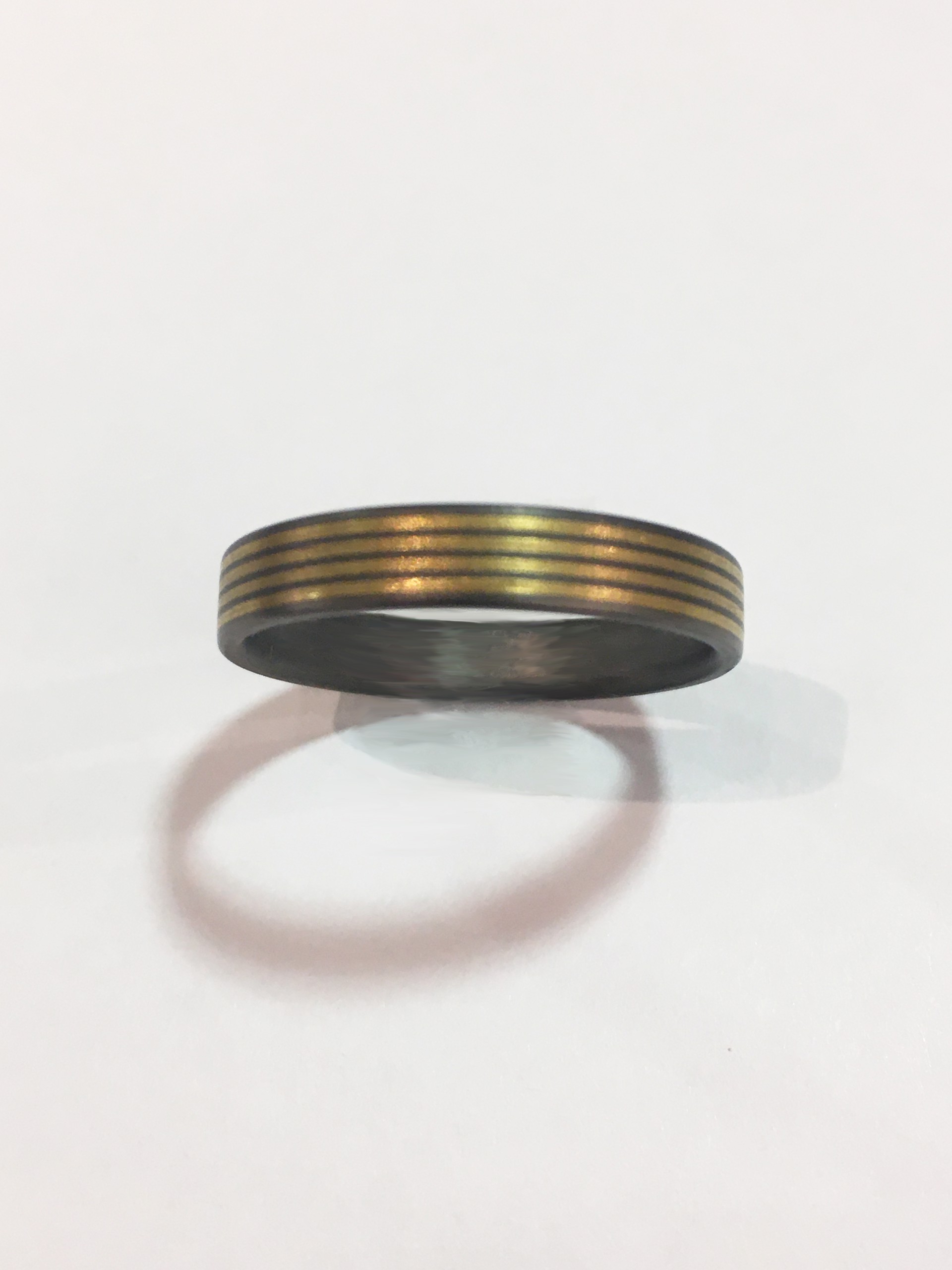 Titanium and Gold Striped Band  by WES & GOLD