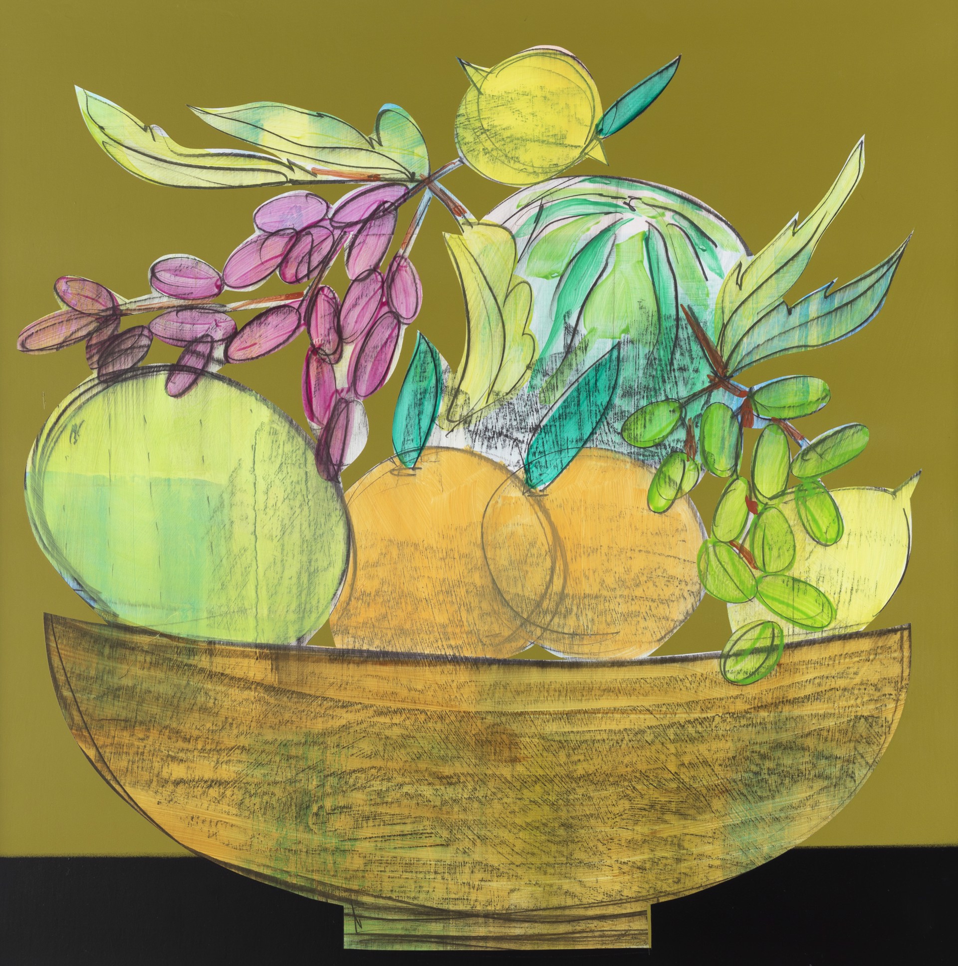 Fruit Bowl: Lemon Topper by Glory Day Loflin Paintings