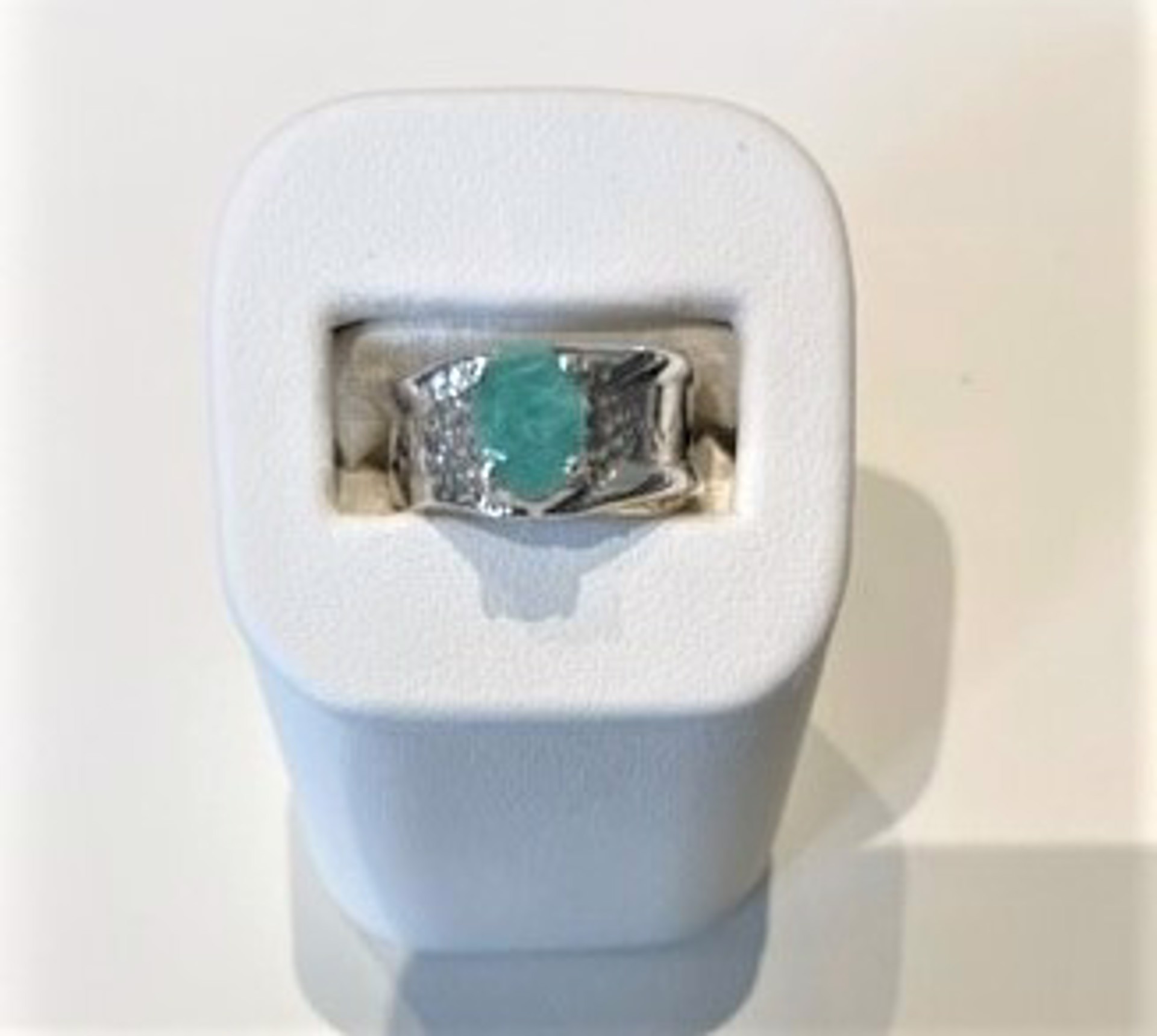Milky Emerald Ripple Ring by Kristen Baird