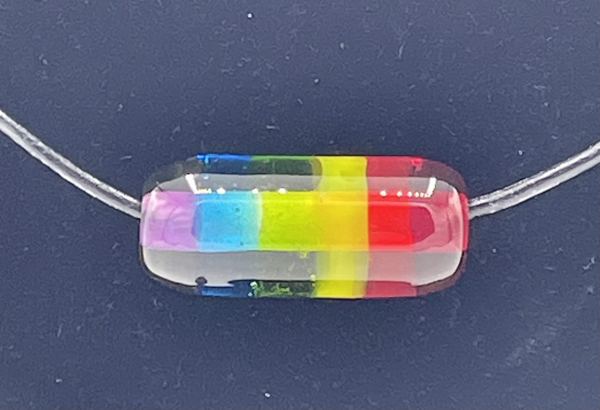 Rainbow Transparent Barrel Bead Necklace by Emelie Hebert