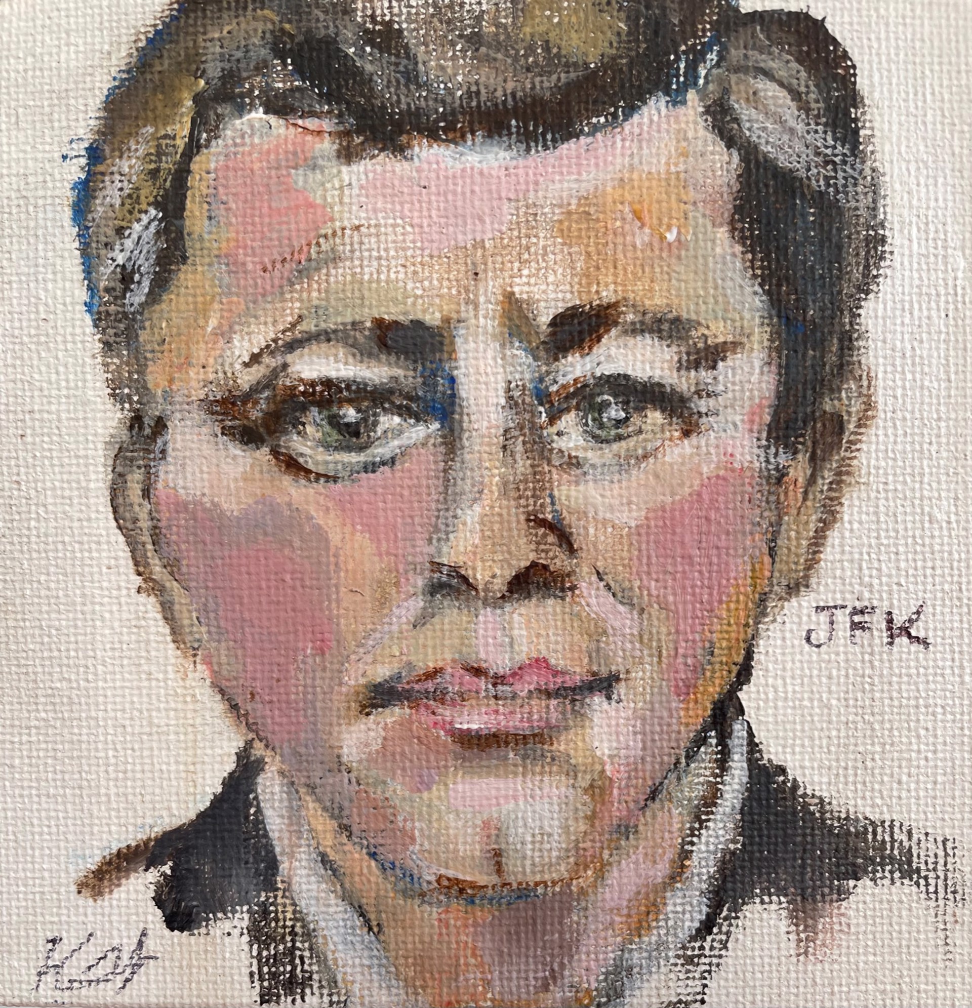 John F Kennedy Mini Painting by Kathy Willingham