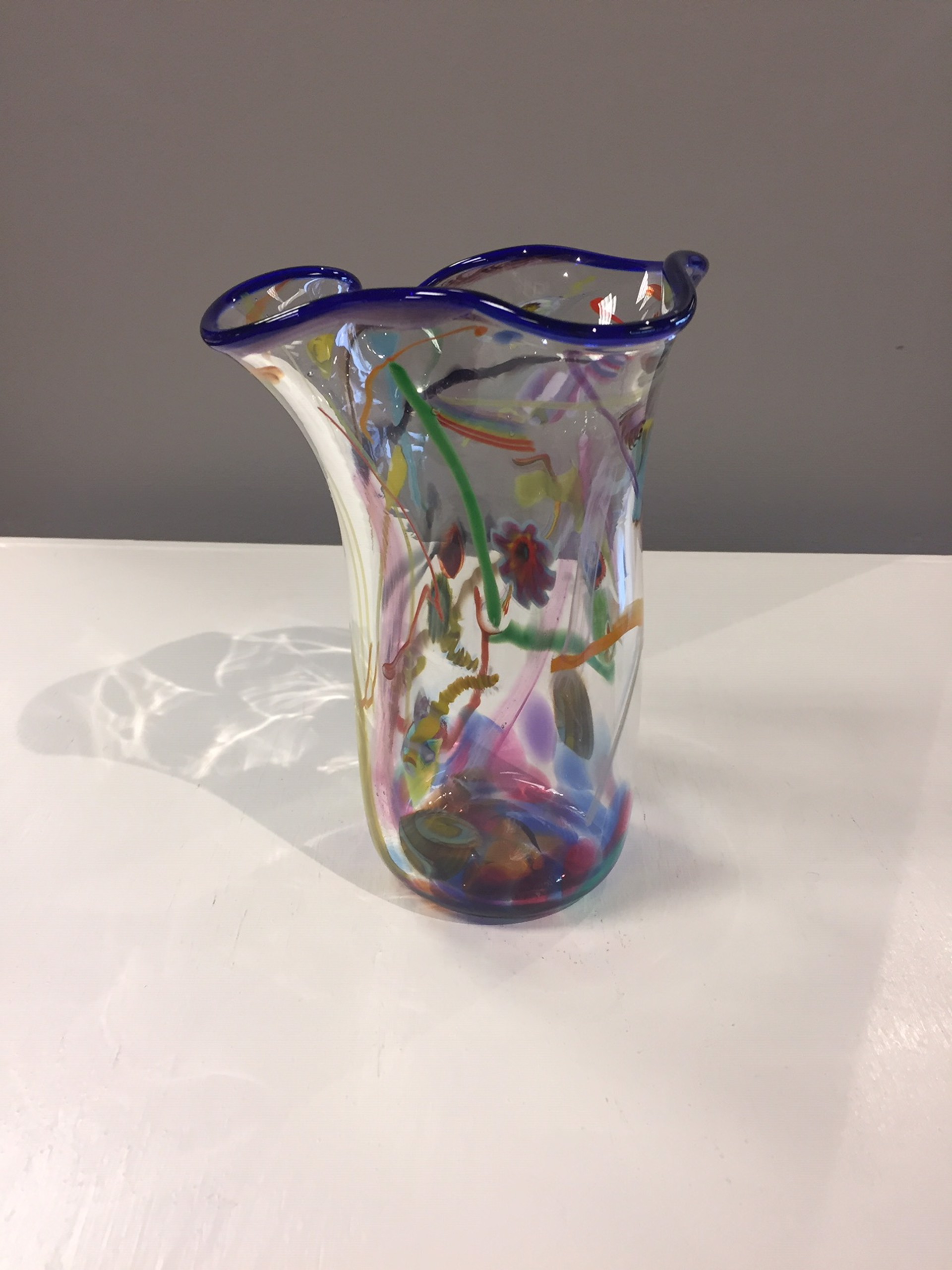 Ruffled Circus Vase by AlBo Glass