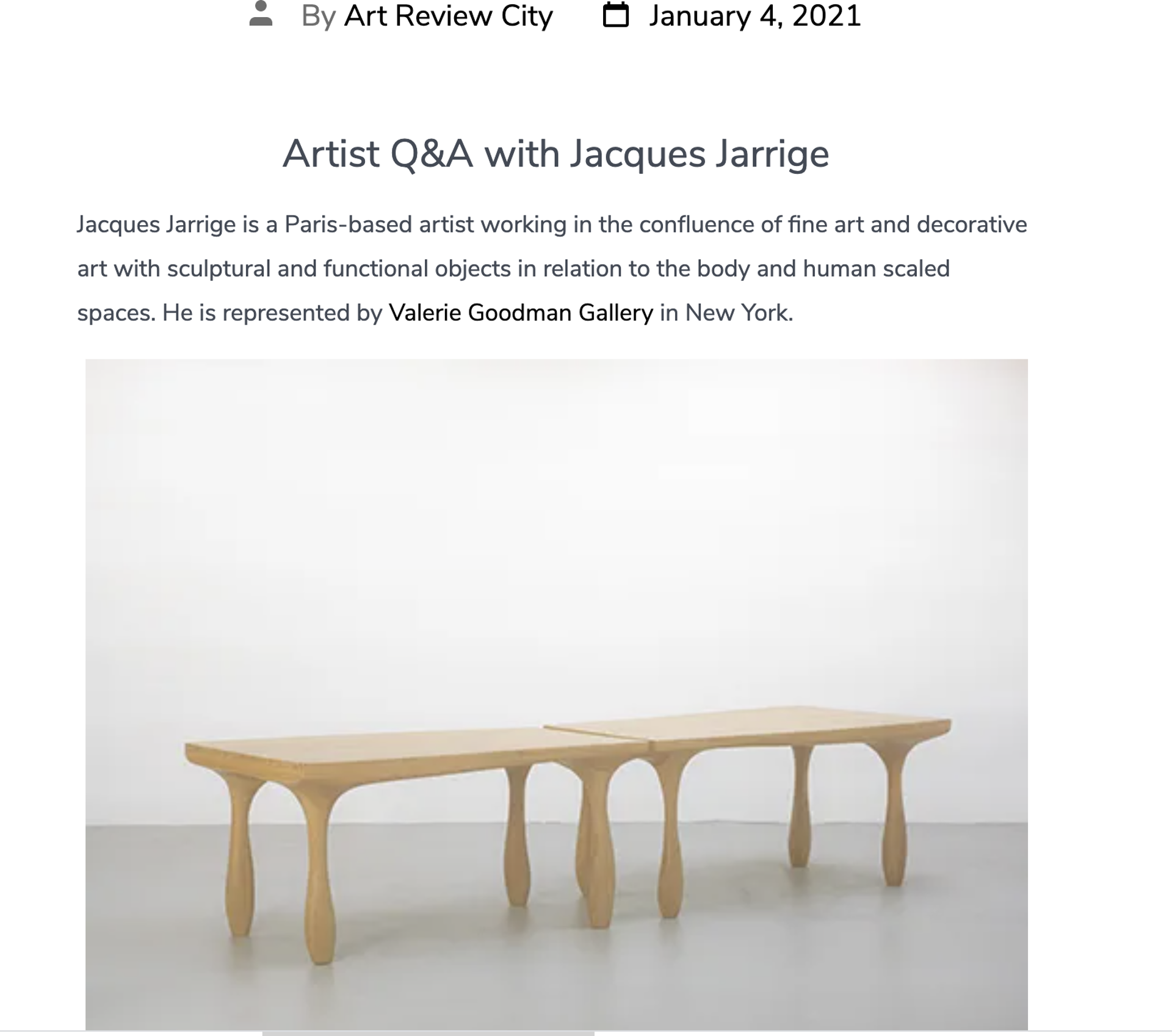 Art Review City, January 4, 2021 - Jacques Jarrige by 
