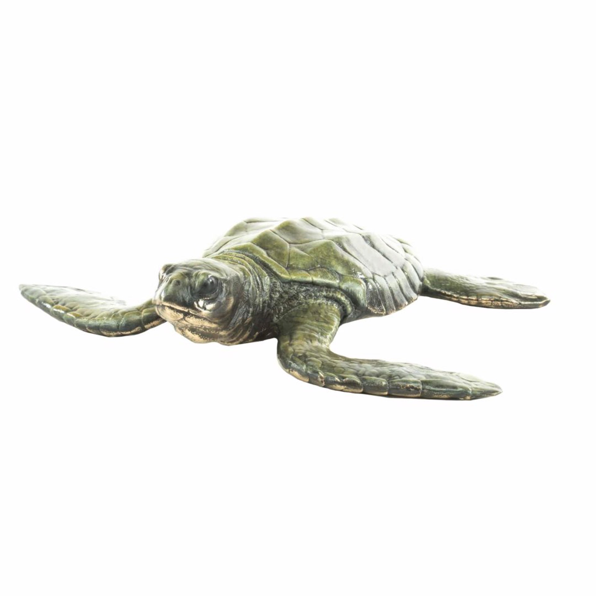 Green Turtle Hatchling Original Bronze Sculpture by Rip and Alison Caswell, Contemporary Fine Art, Modern Wildlife Art, Available At Gallery Wild