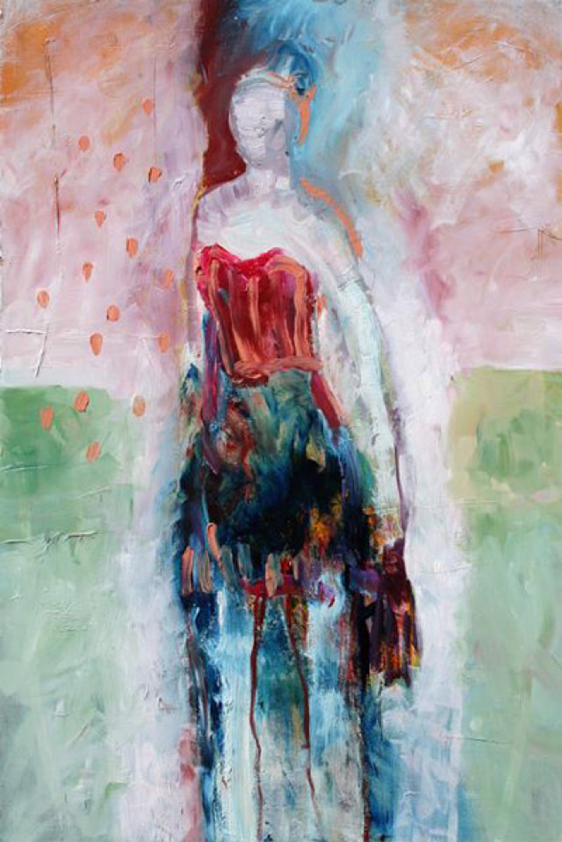 Figure With Blue Skirt by Brigitte McReynolds