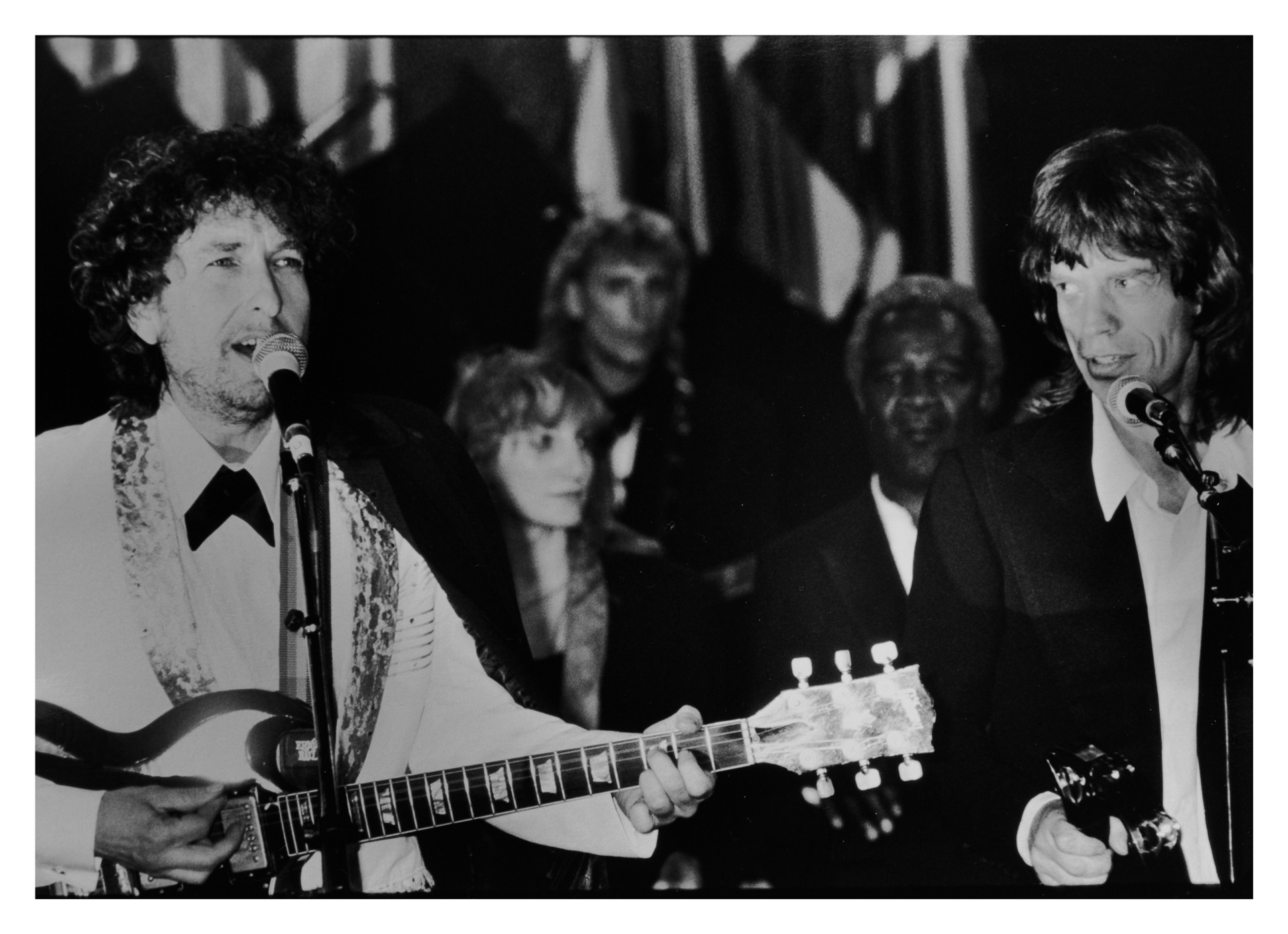 Bob Dylan and Mick Jagger by Ron Galella