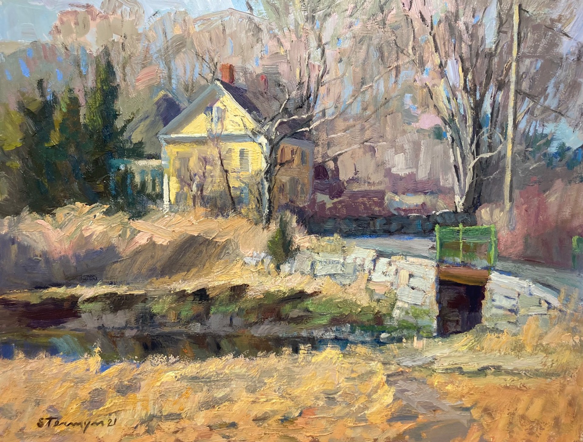 Yellow House on Marsh by Susan Termyn