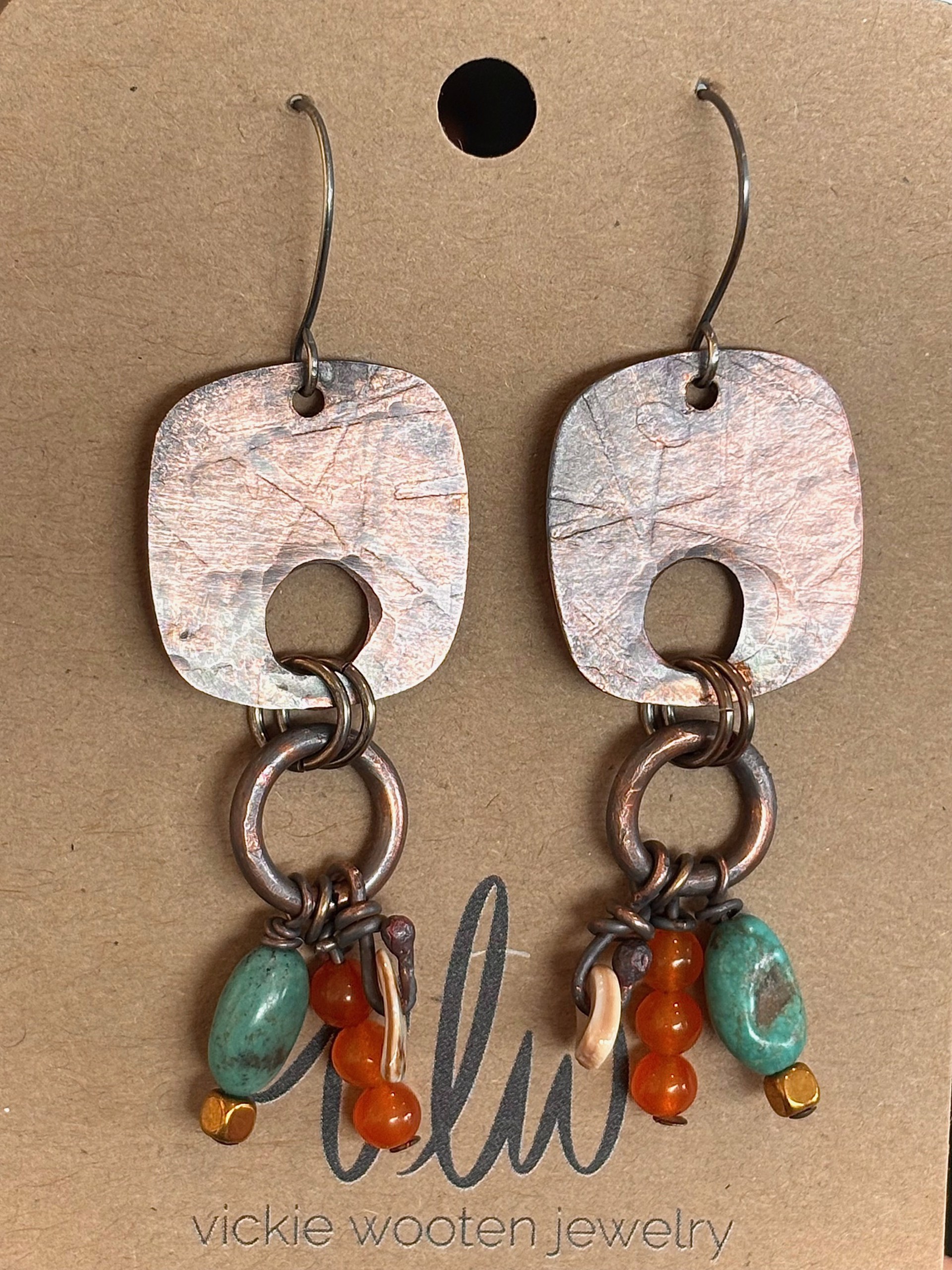 Copper Embossed Metal with Beads 6 by Vickie Wooten