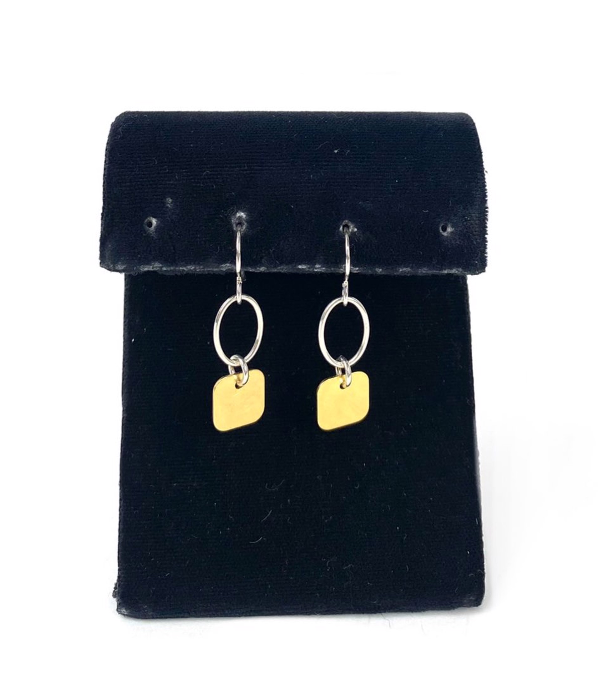 Oval and Square Vermeil Earrings by Nichole Collins