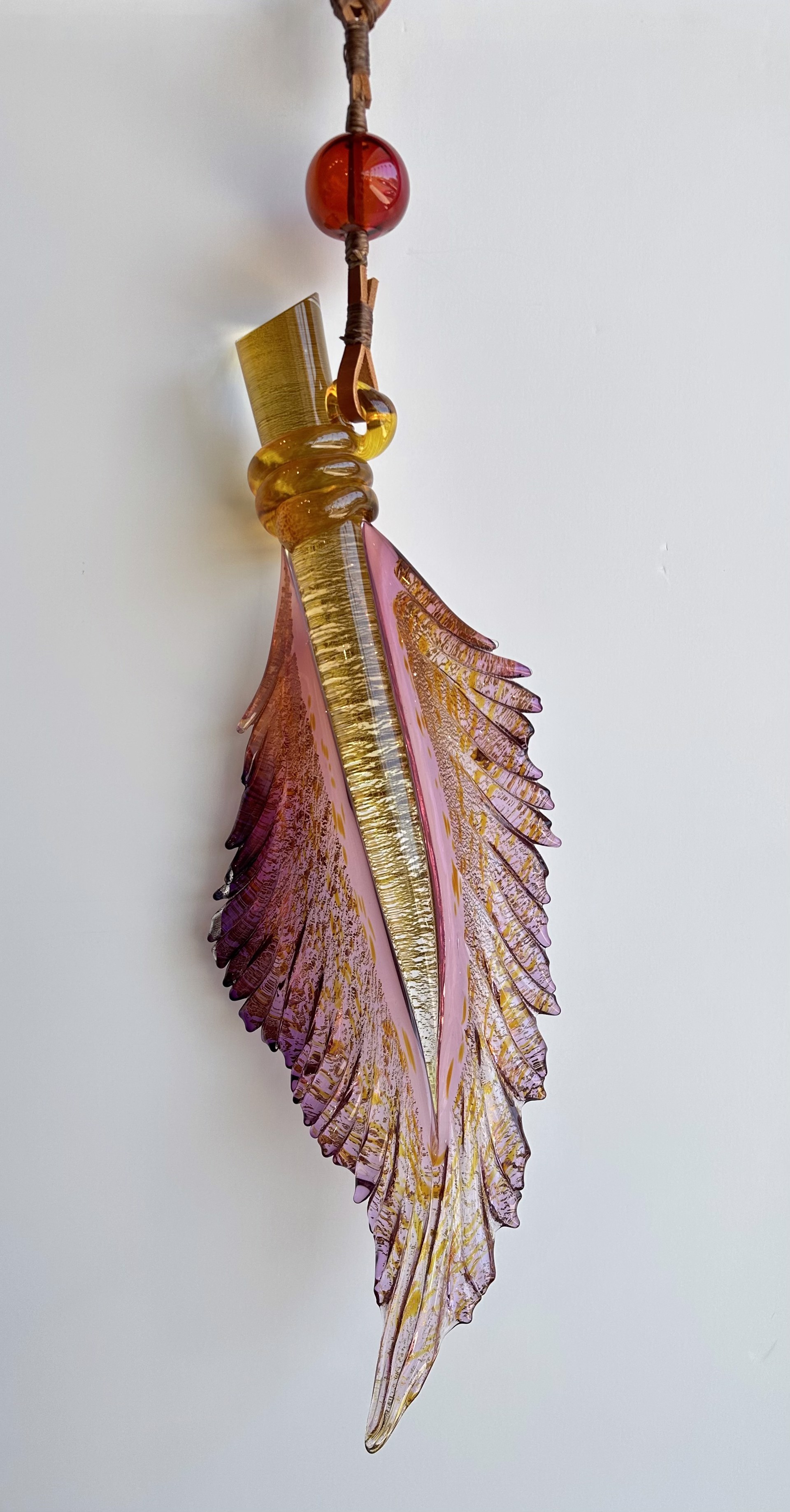 Watercolor Tropical Hanging Feather by Nic McGuire