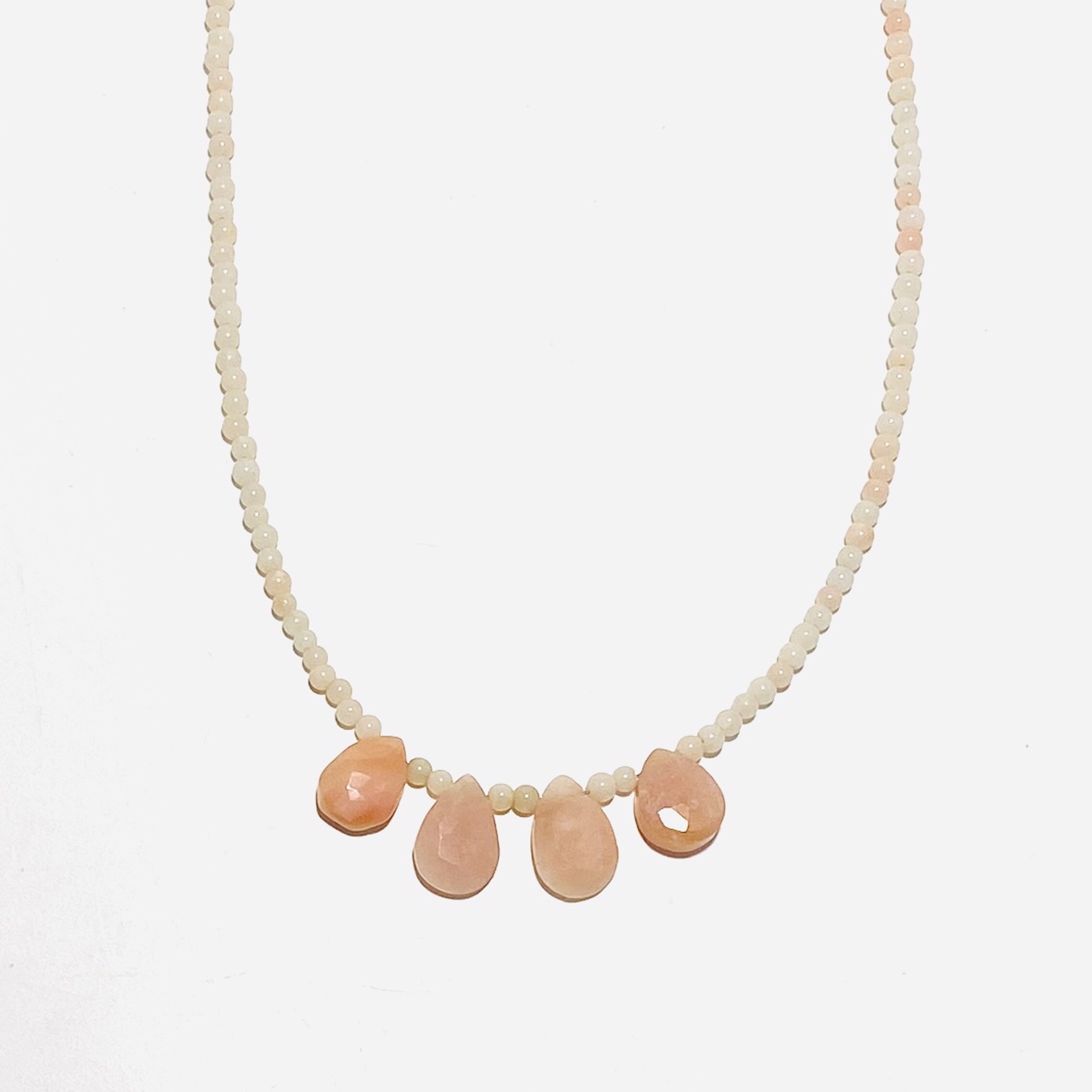 Tiny Pink Coral 4 Pink Coral Brios Necklace NT23-54 by Nance Trueworthy