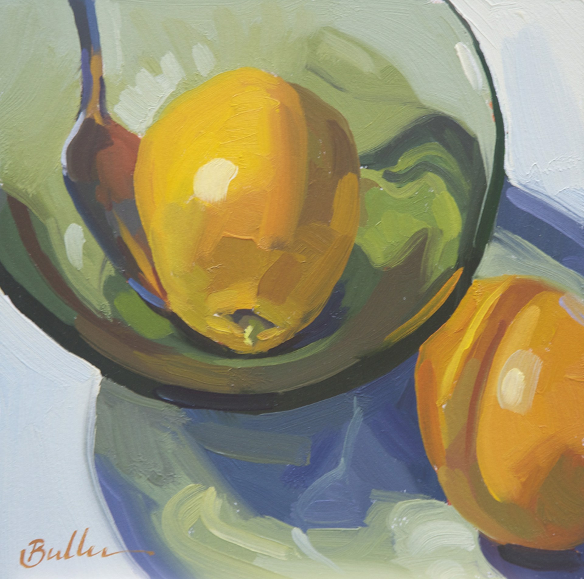 Lemon in a Green Bowl by Samantha Buller