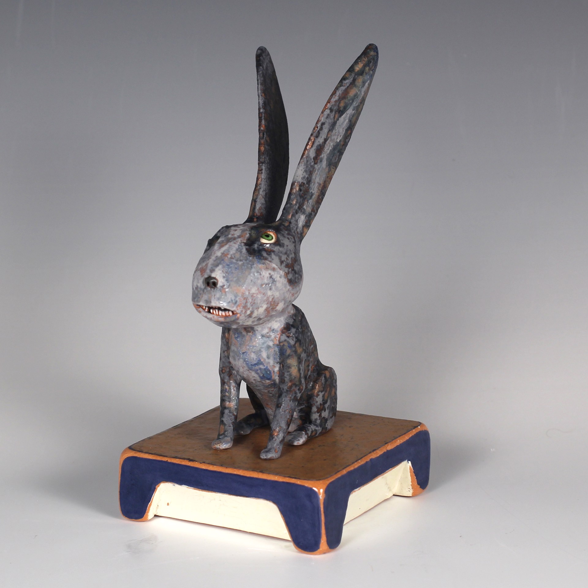 Blue Rabbit on Base by Wesley Anderegg