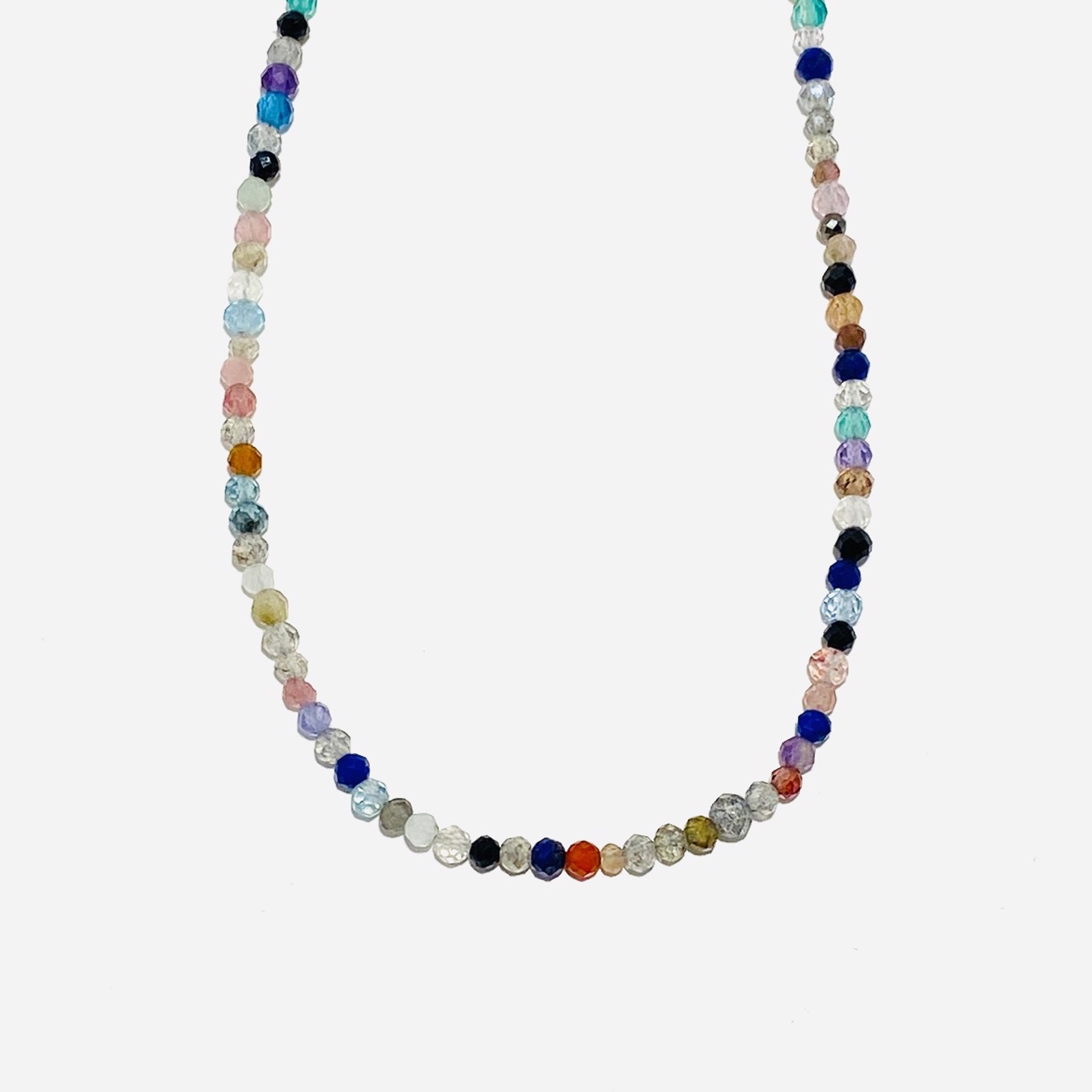 NT22-146 Tiny Multi Color Gemstone Strand Necklace by Nance Trueworthy