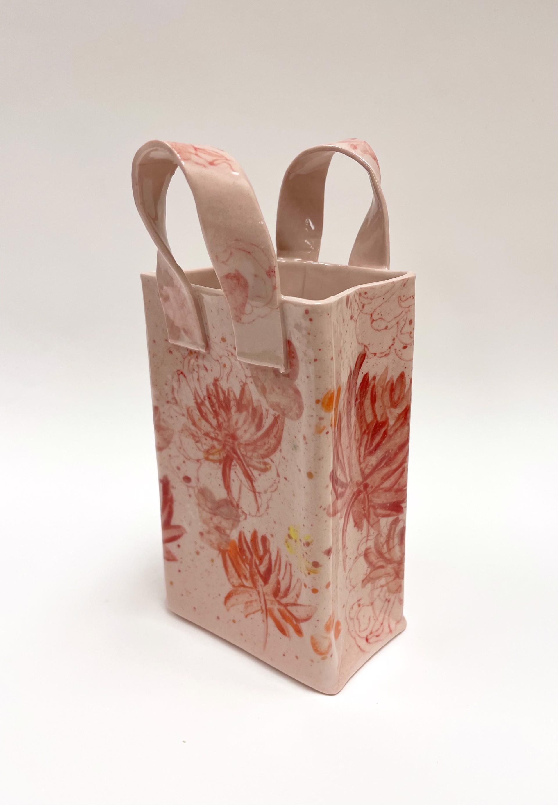 A Pink Bag with Red Flowers by Chandra Beadleston