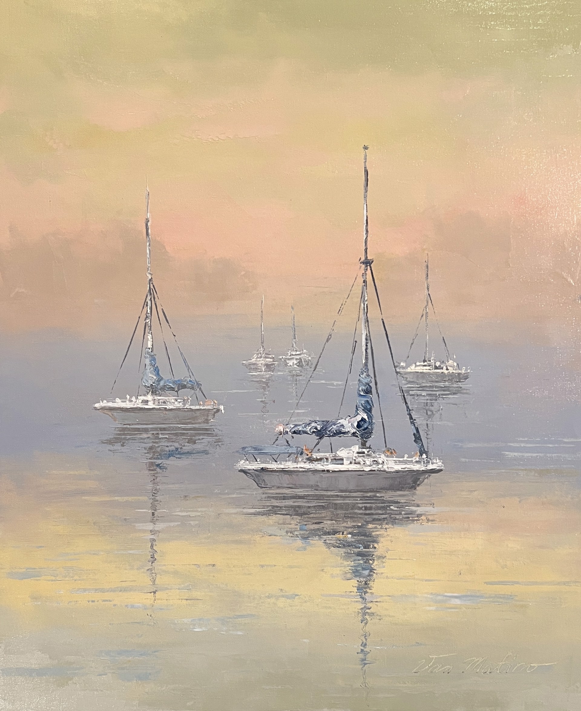 MAGICAL MORNING COLOR IN THE HARBOR by VAN MATINO