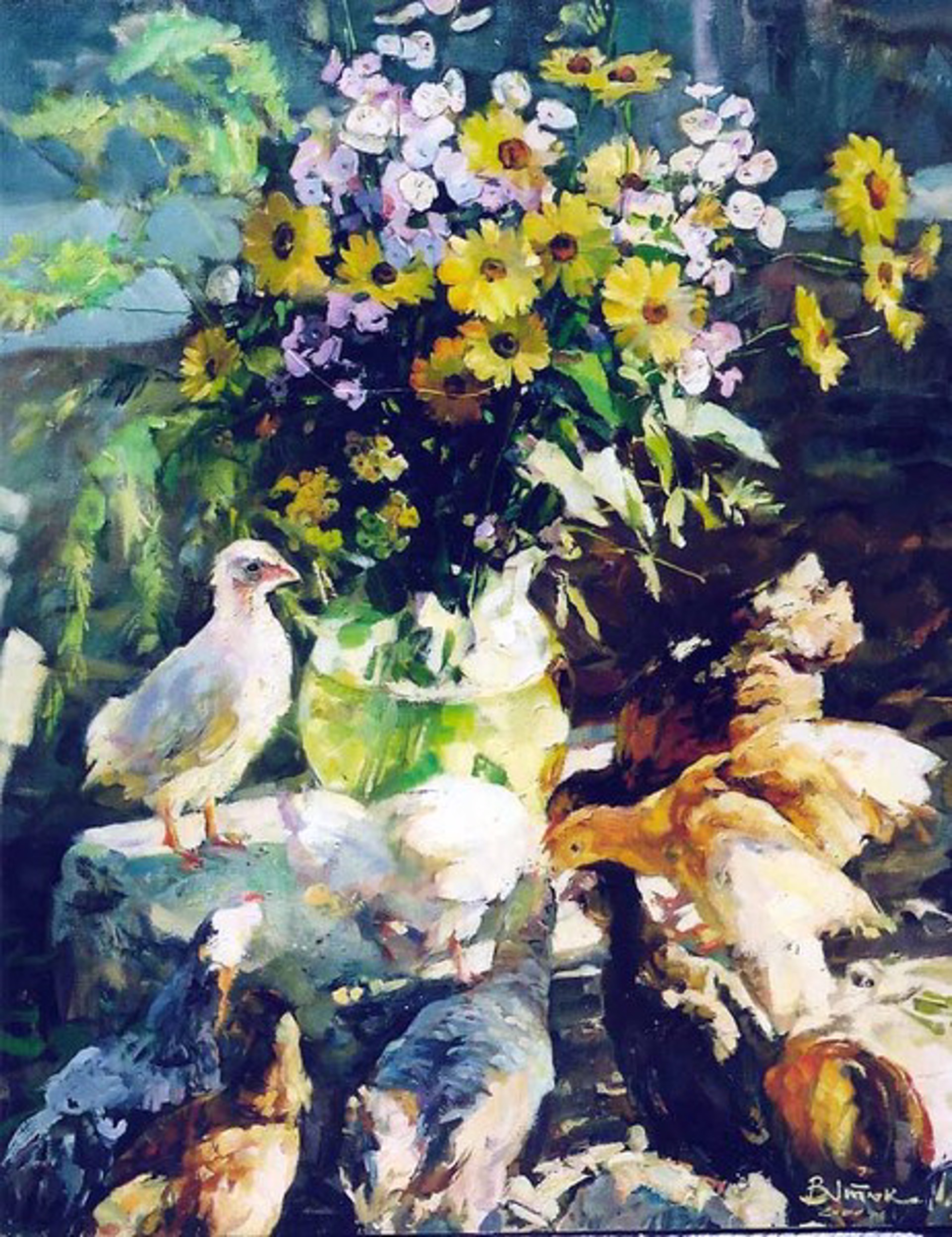 Chicks and Flowers by Ivan Vityuk