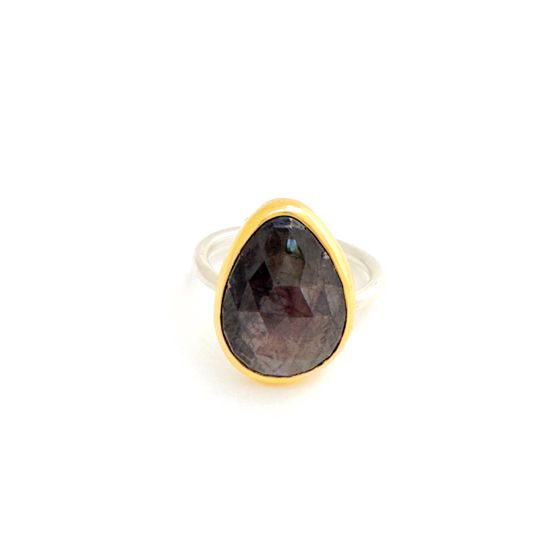 Black Sheen Sapphire Ring by Sara Thompson