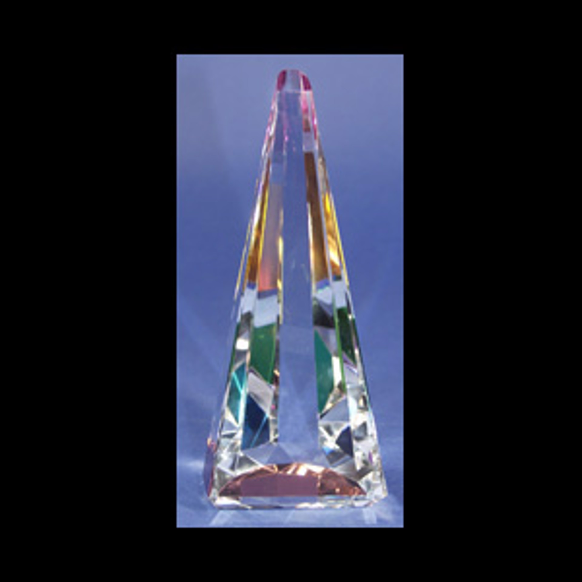 Crystal Triangle Faceted 14" by Harold Lustig